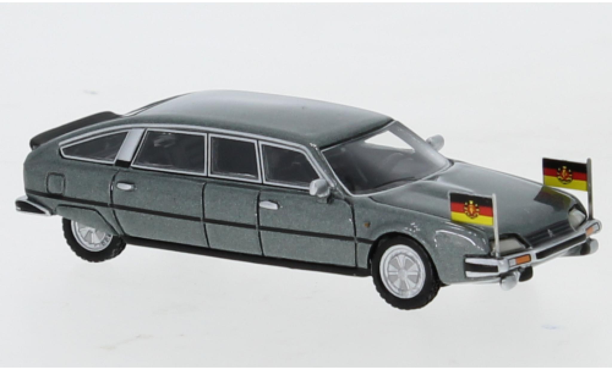 Citroen CX 1/87 BoS Models Nilsson metallic grijs 1985 DDR-Staatslimousine avec Standarten modelauto