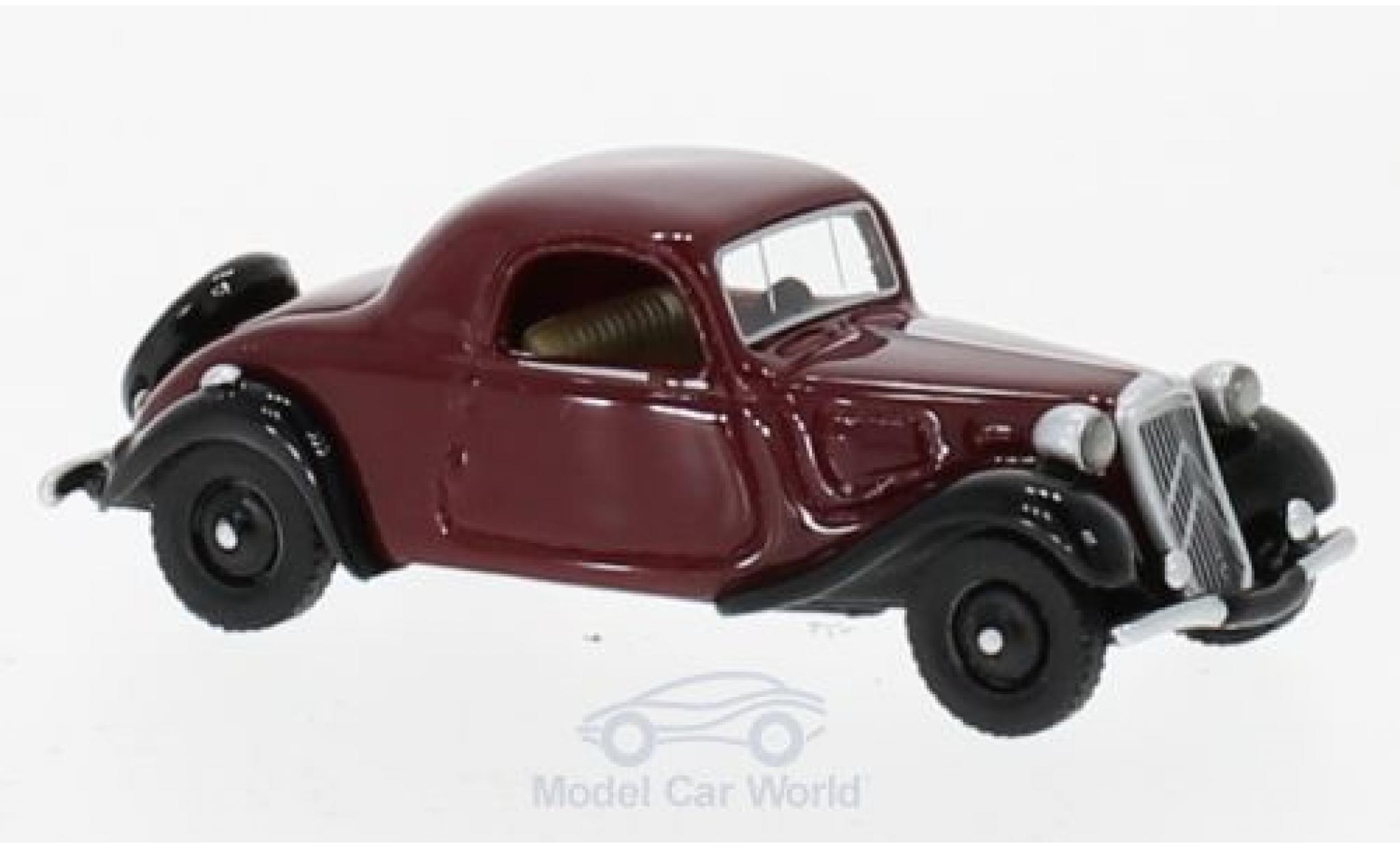 Citroen Traction 1/87 BoS Models Avant Faux Cabriolet rood/zwart 1936 modelauto