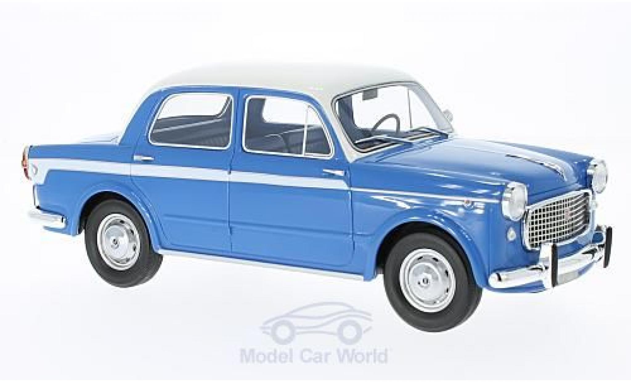 Fiat 1100 1/18 BoS Models Lusso blauw/wit modelauto