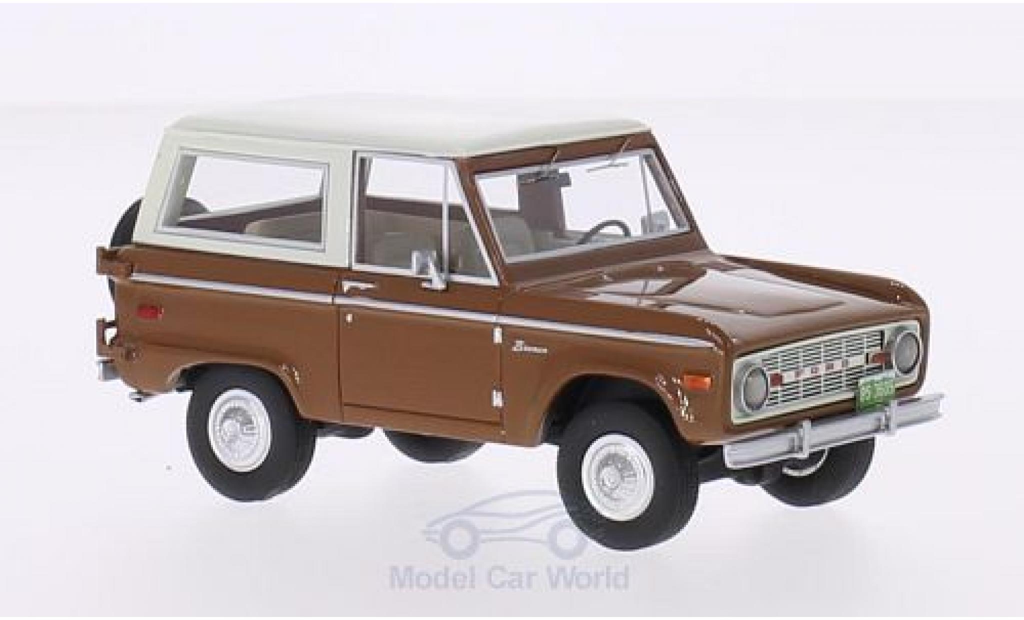 Ford Bronco 1/43 BoS Models bruin/wit 1970 modelauto
