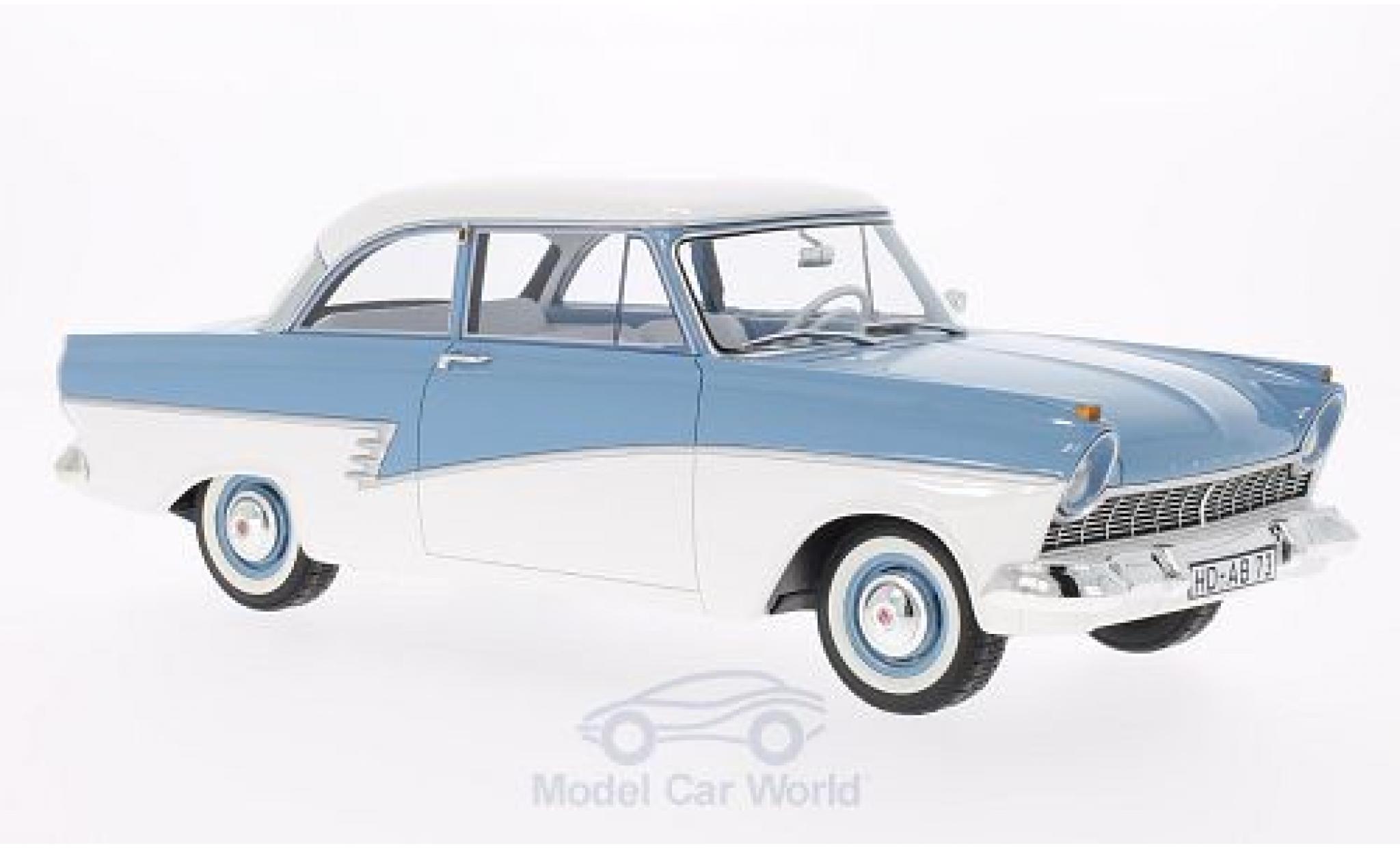 Ford Taunus 1957 1/18 BoS Models 17M (P2) blauw/wit 1957 modelauto