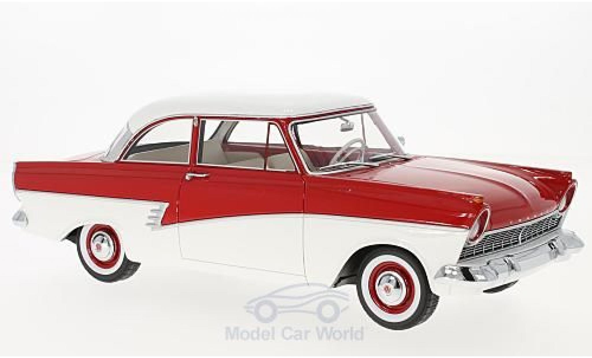 Ford Taunus 1957 1/18 BoS Models 17M (P2) rood/wit 1957 modelauto
