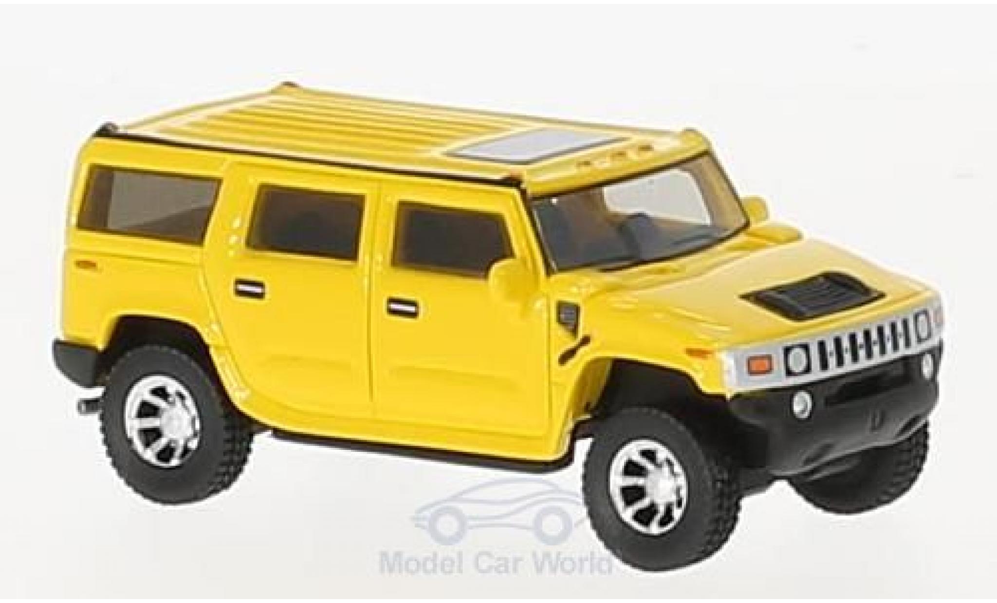 Hummer H2 1/87 BoS Models geel 2003 modelauto