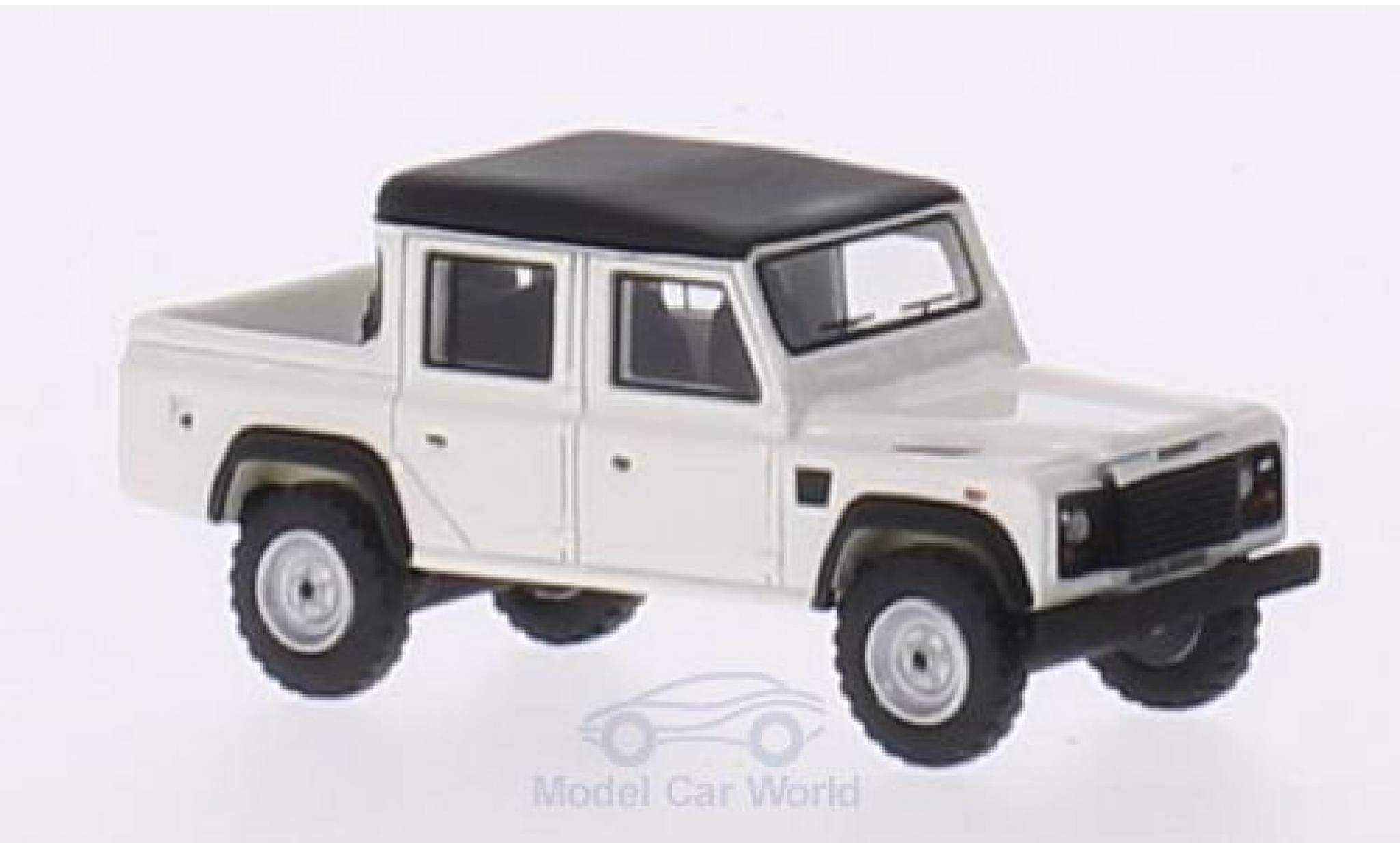 Land Rover Defender 1/87 BoS Models 110 Double Cab Pickup wit/matt-zwart RHD 1990 modelauto