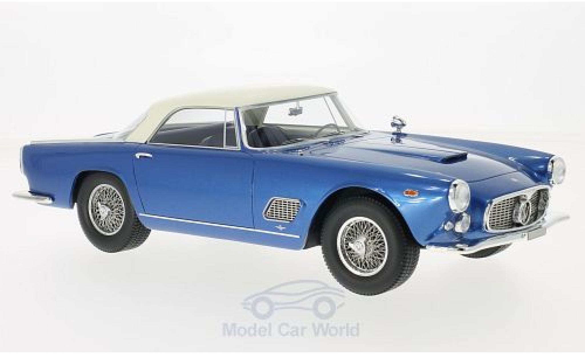 Maserati 3500 GT 1/18 BoS Models Touring metallic blauw/wit 1957 modelauto