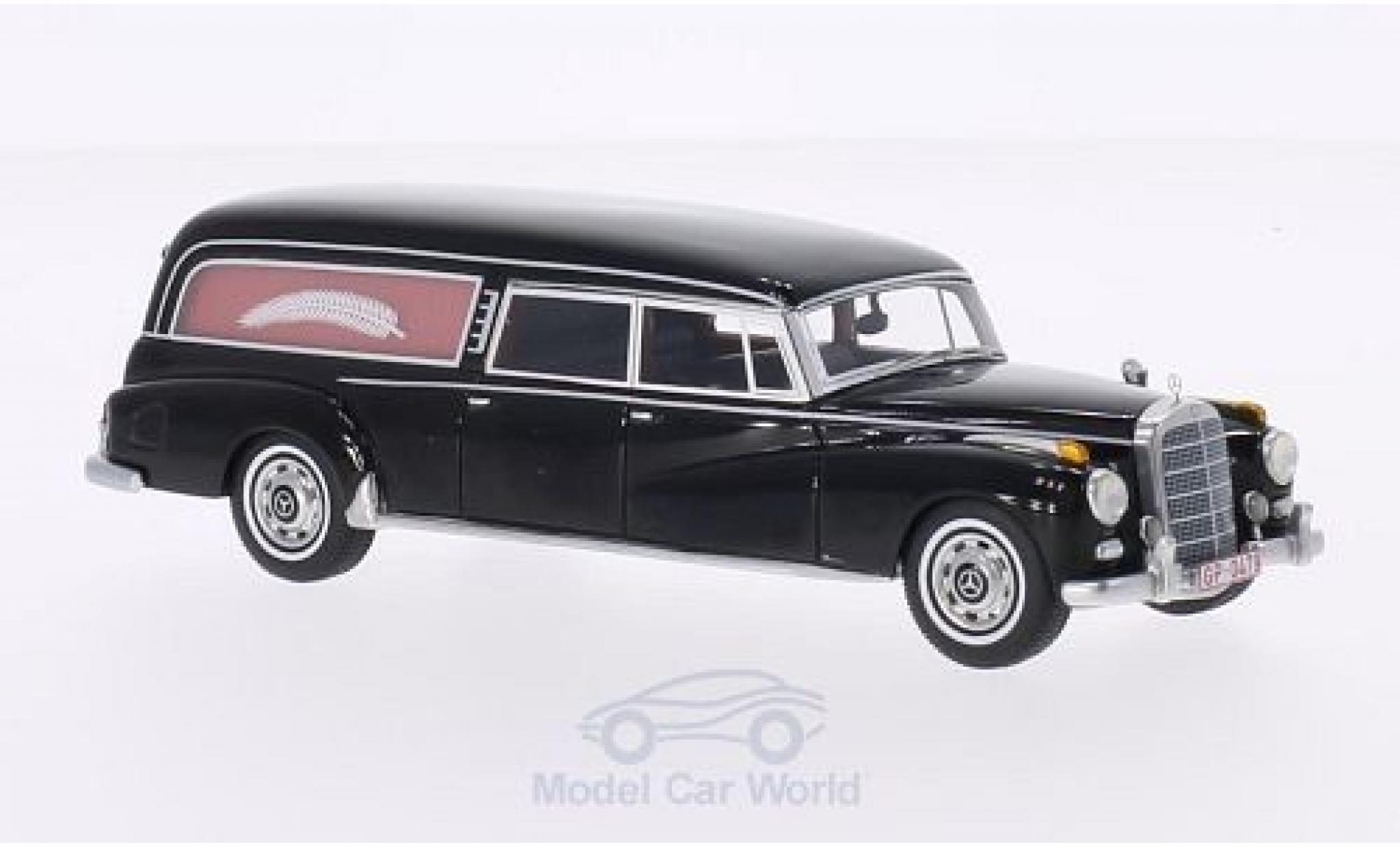 Mercedes 300 S 1/43 BoS Models d (W189) Pollmann zwart 1960 Bestattungsfahrzeug modelauto