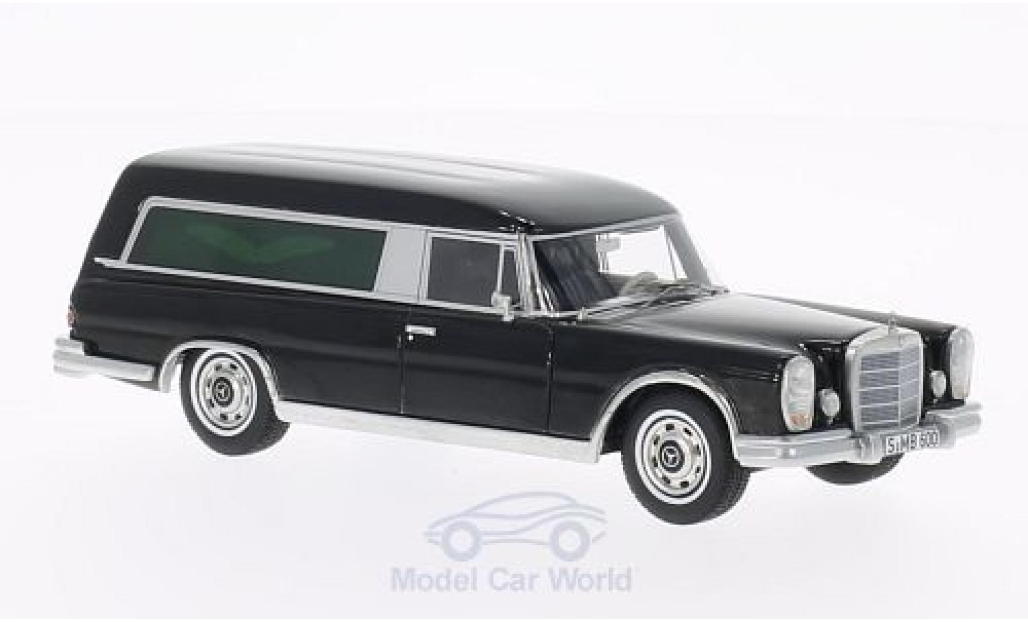 Mercedes 600 1/43 BoS Models Pollmann zwart Bestattungswagen modelauto