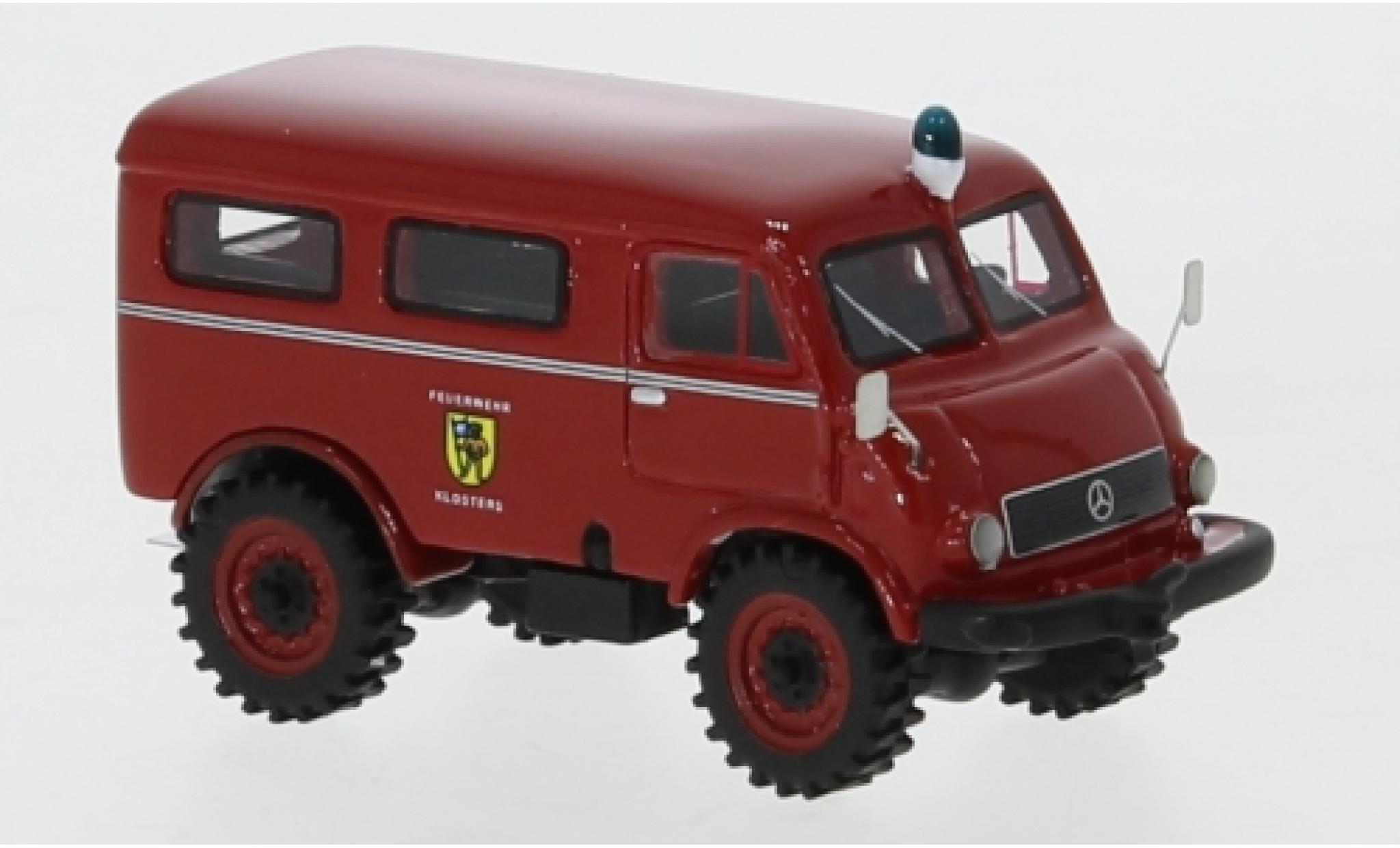 Mercedes Unimog 1/87 BoS Models 402 Brandweer 1956 brandweer Klosters modelauto