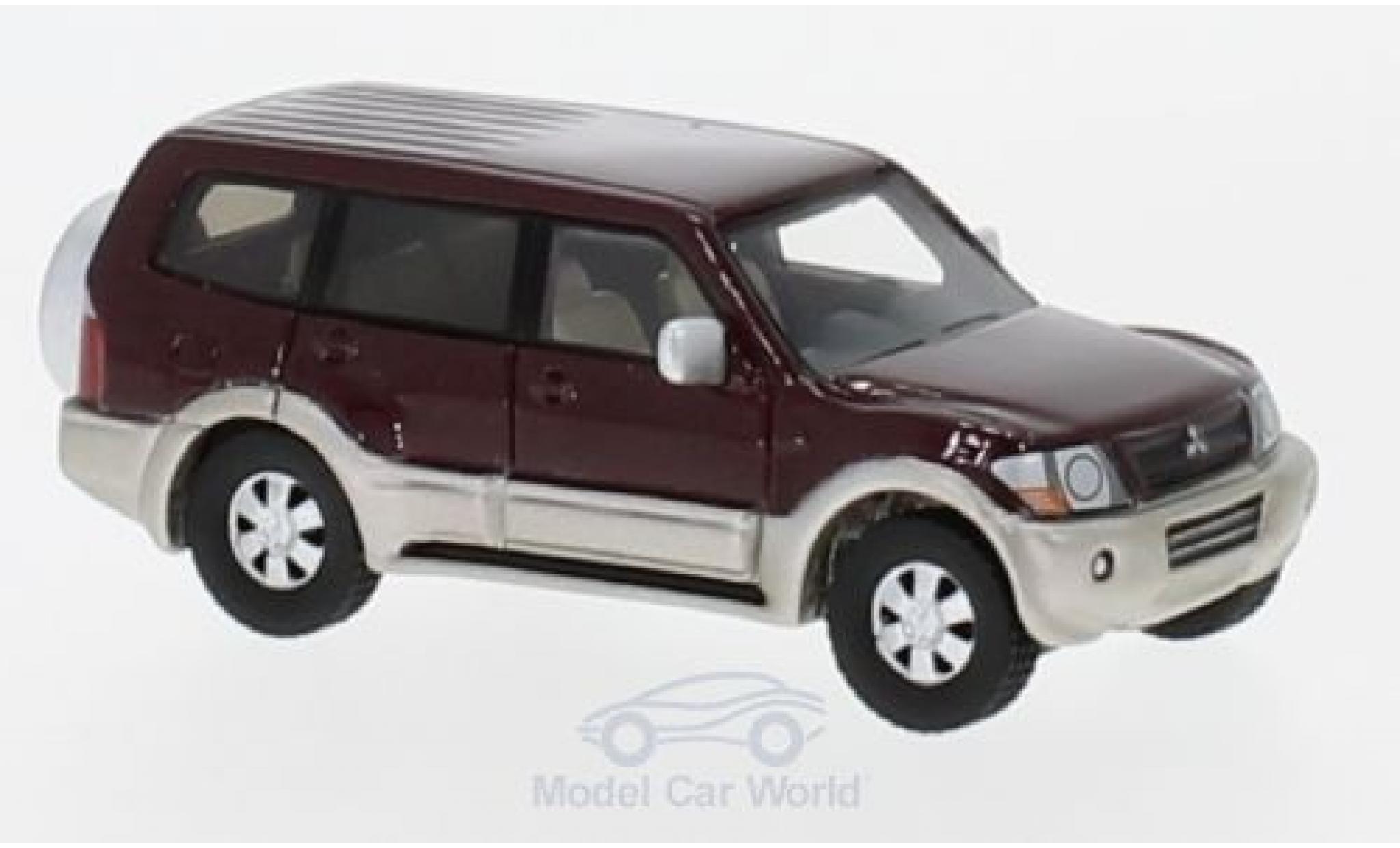 Mitsubishi Pajero 1/87 BoS Models metallic rood 2003 modelauto