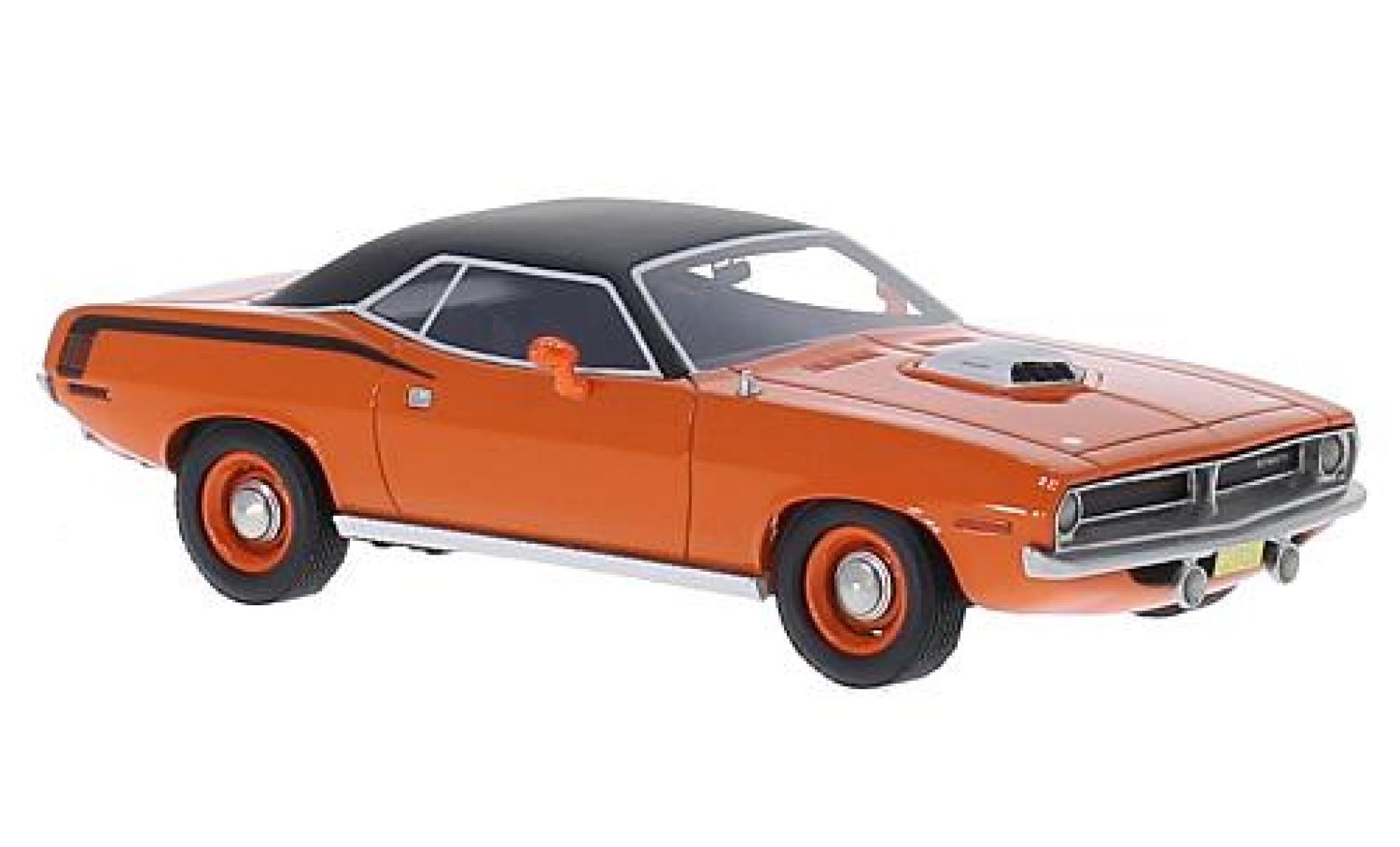 Plymouth Cuda 1/43 BoS Models 426 HEMI oranje/matt-zwart 1970 modelauto