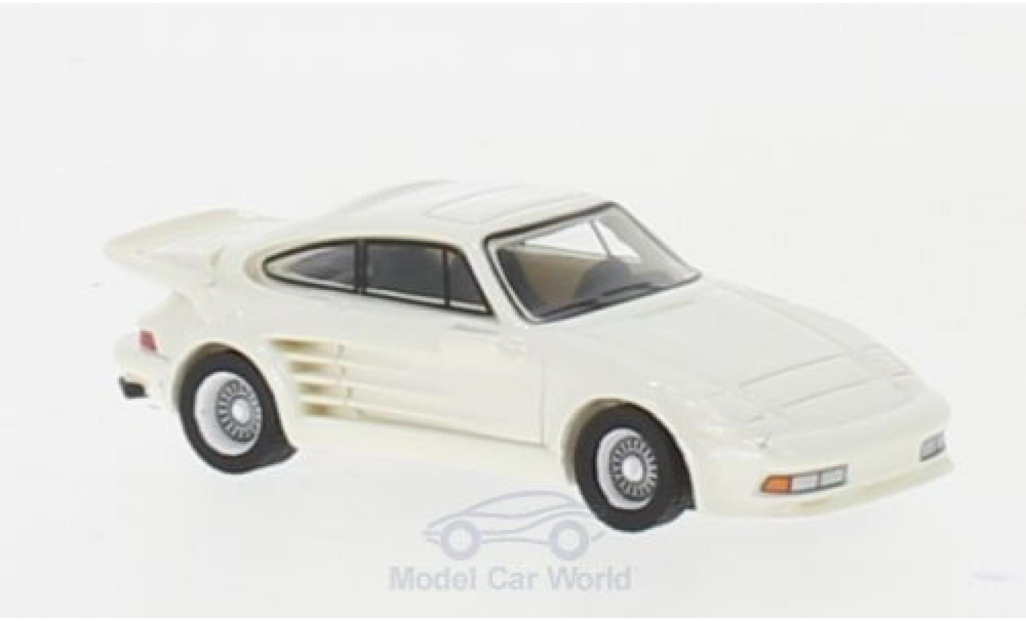 Porsche 930 Turbo 1/87 BoS Models 911 Turbo Gemballa Avalanche metallic wit 1986 modelauto