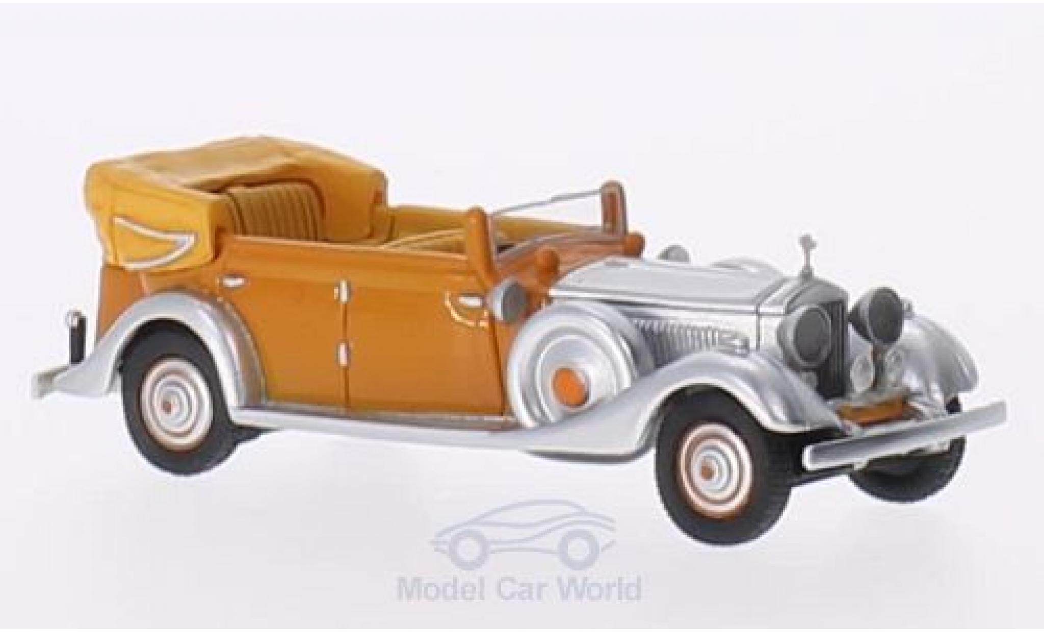 Rolls Royce Phantom 1934 1/87 BoS Models II Thrupp & Maberly oranje/aluminium RHD 1934 Star of India modelauto