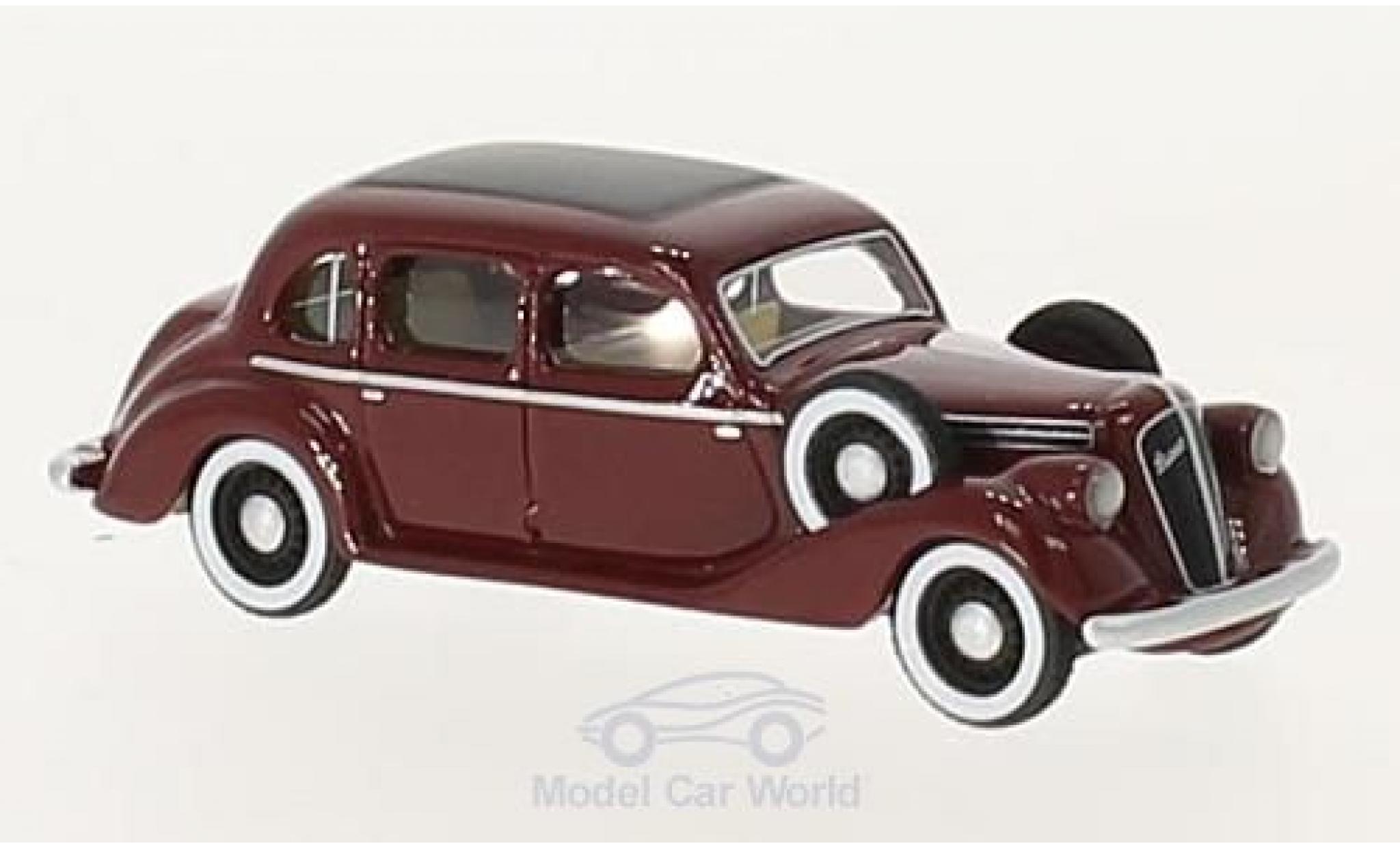 Skoda Superb 1938 1/87 BoS Models 913 rood RHD 1938 modelauto