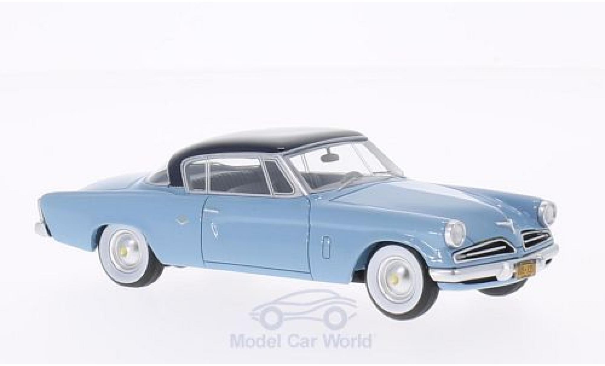 Studebaker Commander 1/43 BoS Models Starliner blauw/blauw 1953 modelauto