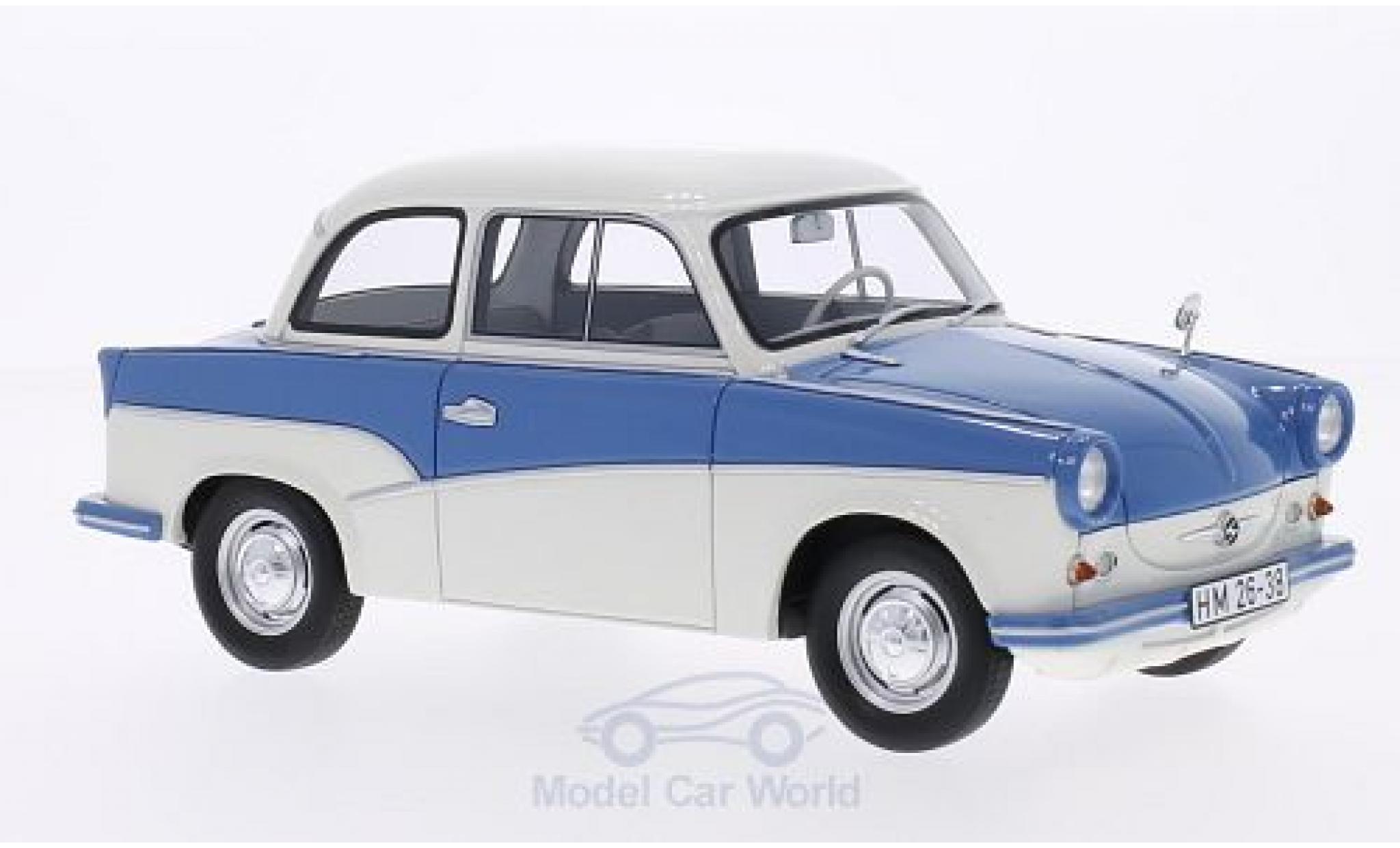 Trabant P50 1/18 BoS Models blauw/wit 1958 modelauto