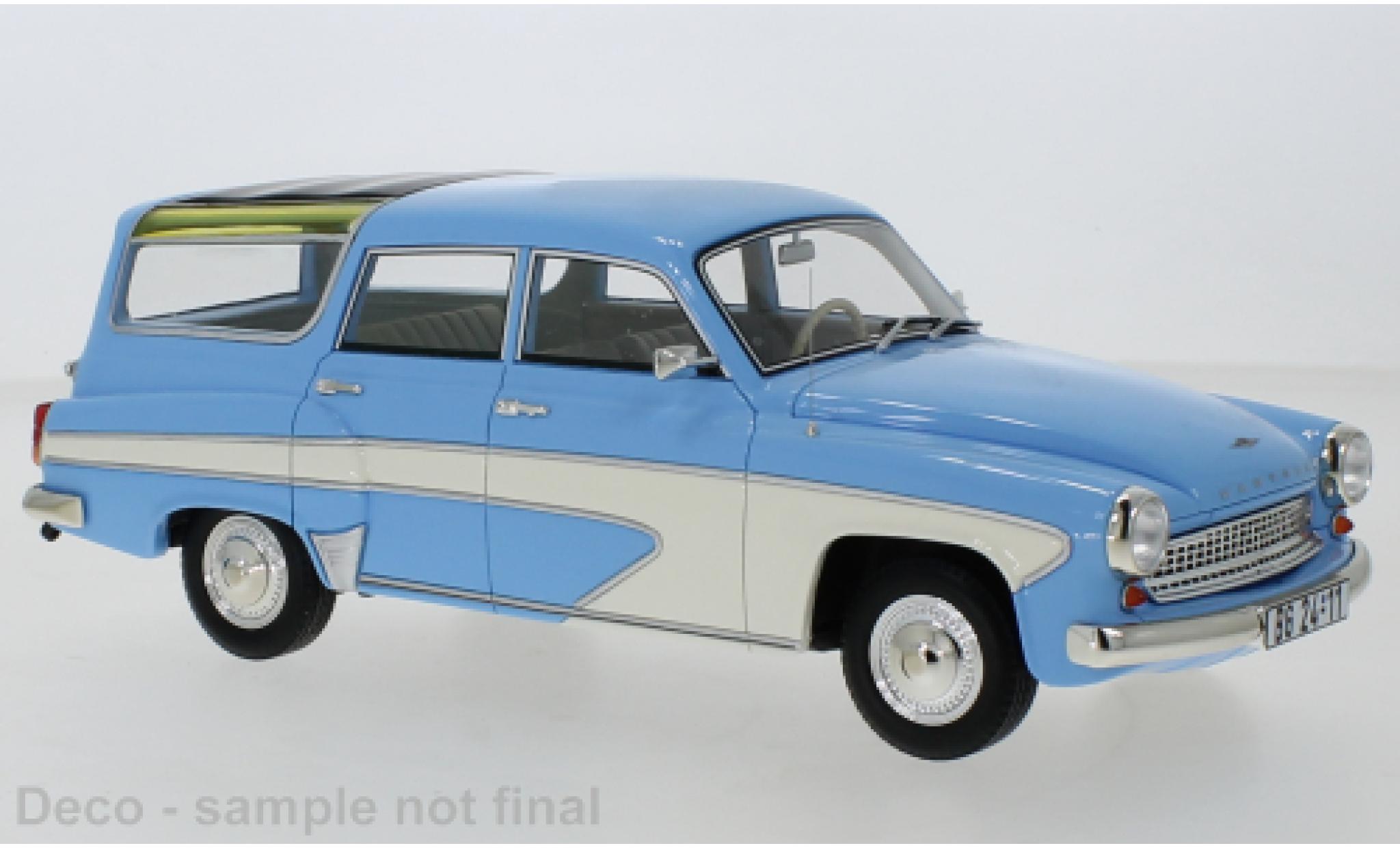 Wartburg 312 1/18 BoS Models Camping Deluxe blauw/wit 1967 modelauto
