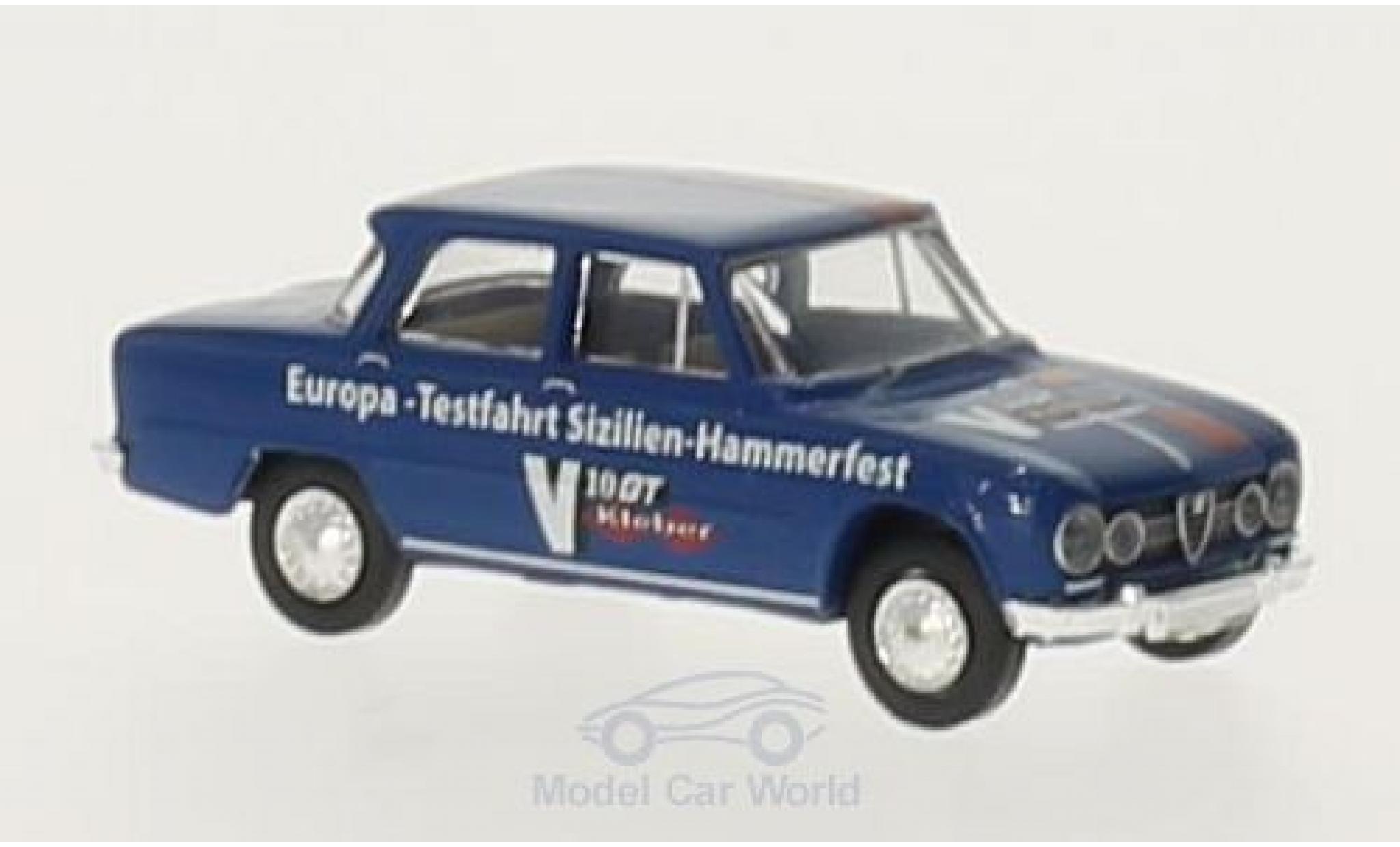 Alfa Romeo Giulia 1/87 Brekina 1600 Europa-Testfahrt Sizilien-Hammerfest modelauto