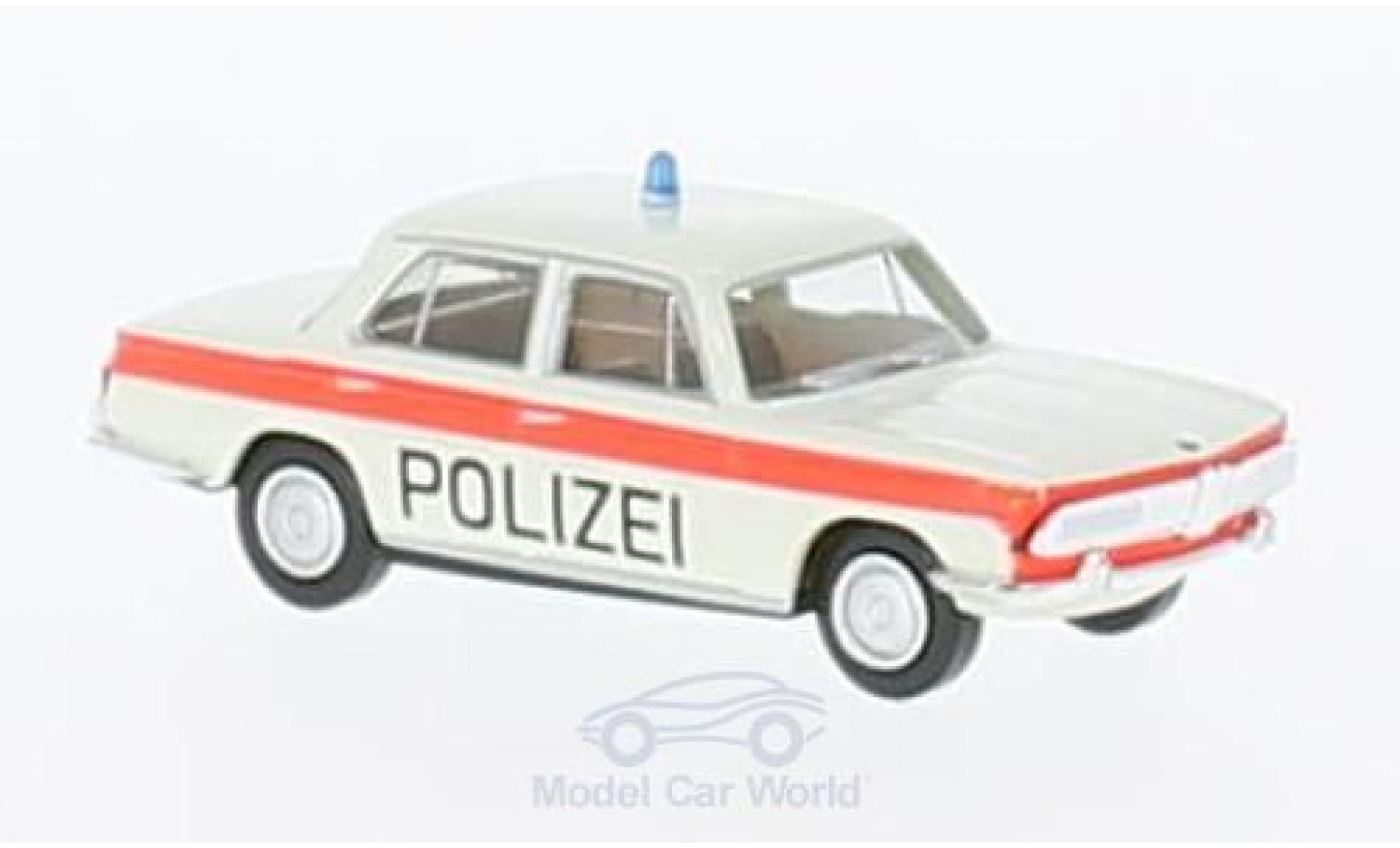 Bmw 2000 1/87 Brekina wit/oranje Politie Solothurn modelauto