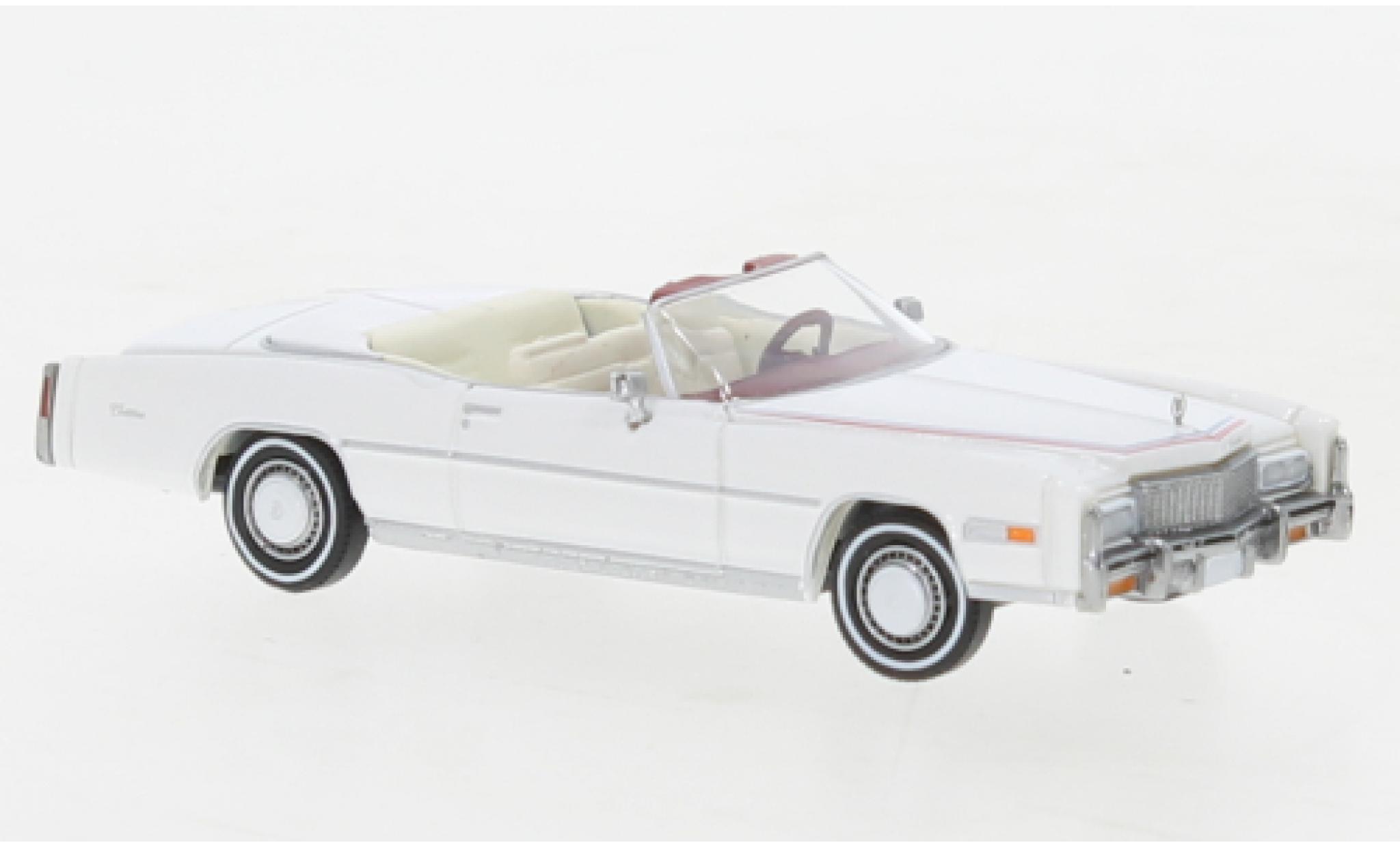 Cadillac Eldorado 1/87 Brekina Cabriolet wit/D&eacute;corer 1976 modelauto