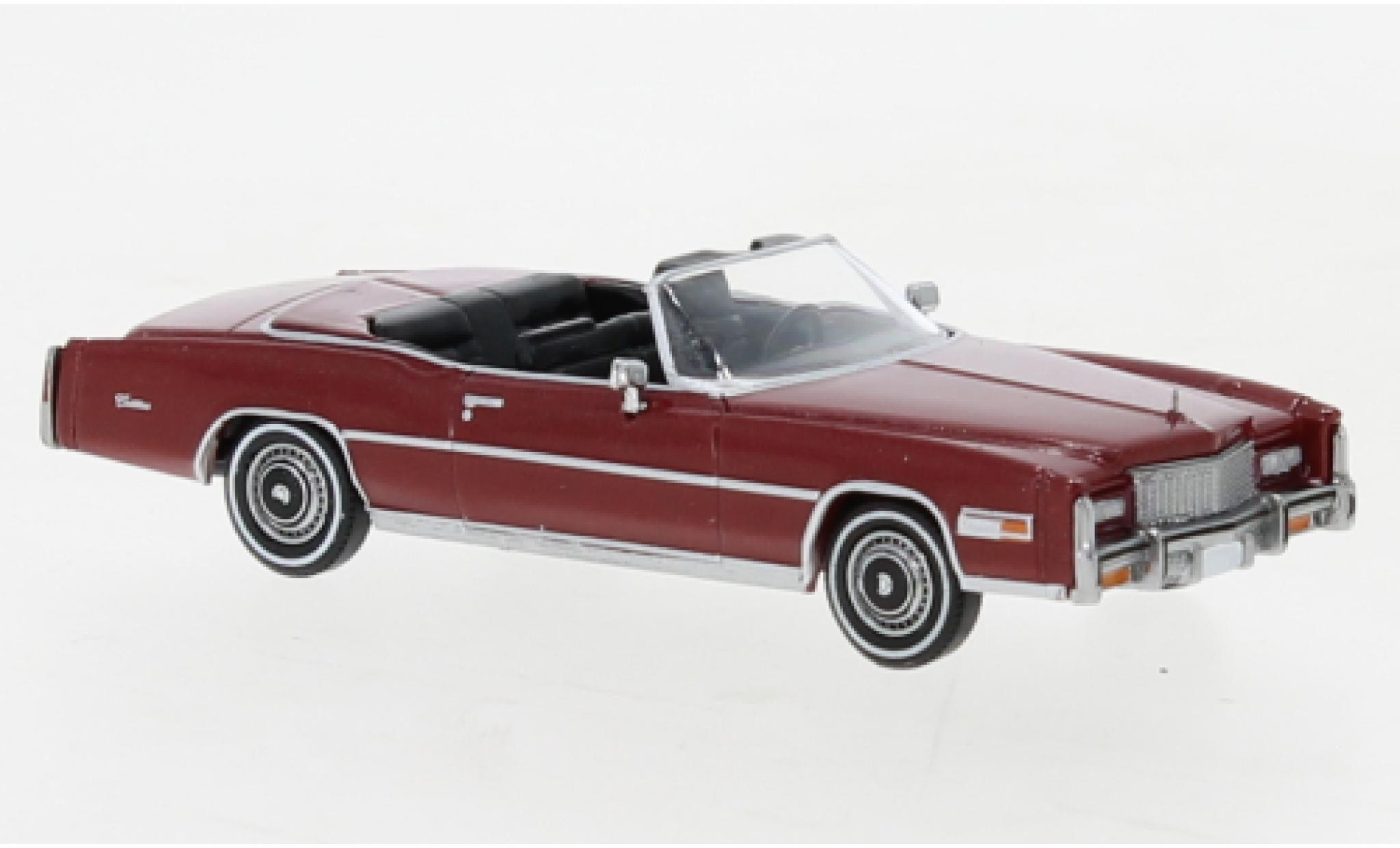 Cadillac Eldorado 1/87 Brekina Cabriolet metallic rood fonc&eacute; 1976 modelauto