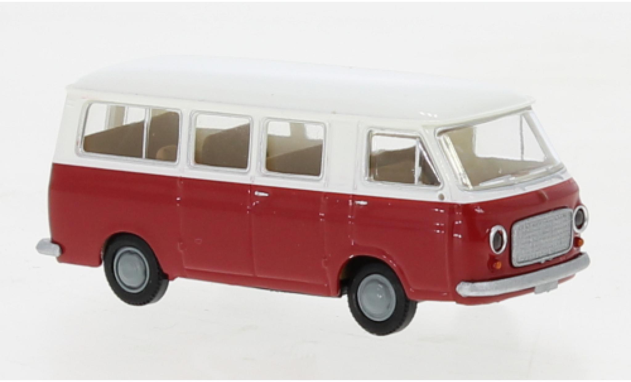 Fiat 238 1/87 Brekina bus wit/rood 1966 modelauto