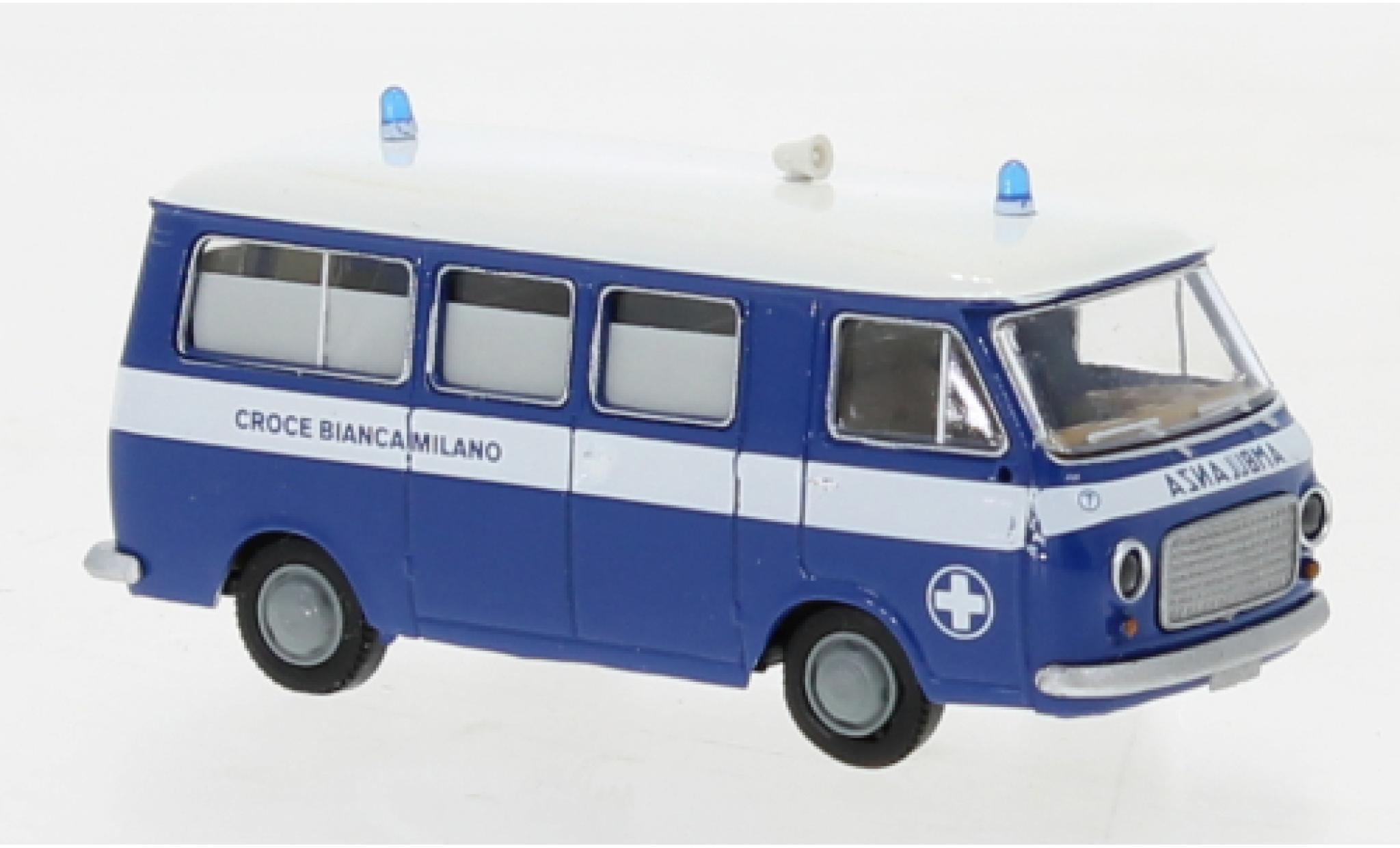 Fiat 238 1/87 Brekina bus Croce Bianca Milano 1966 modelauto