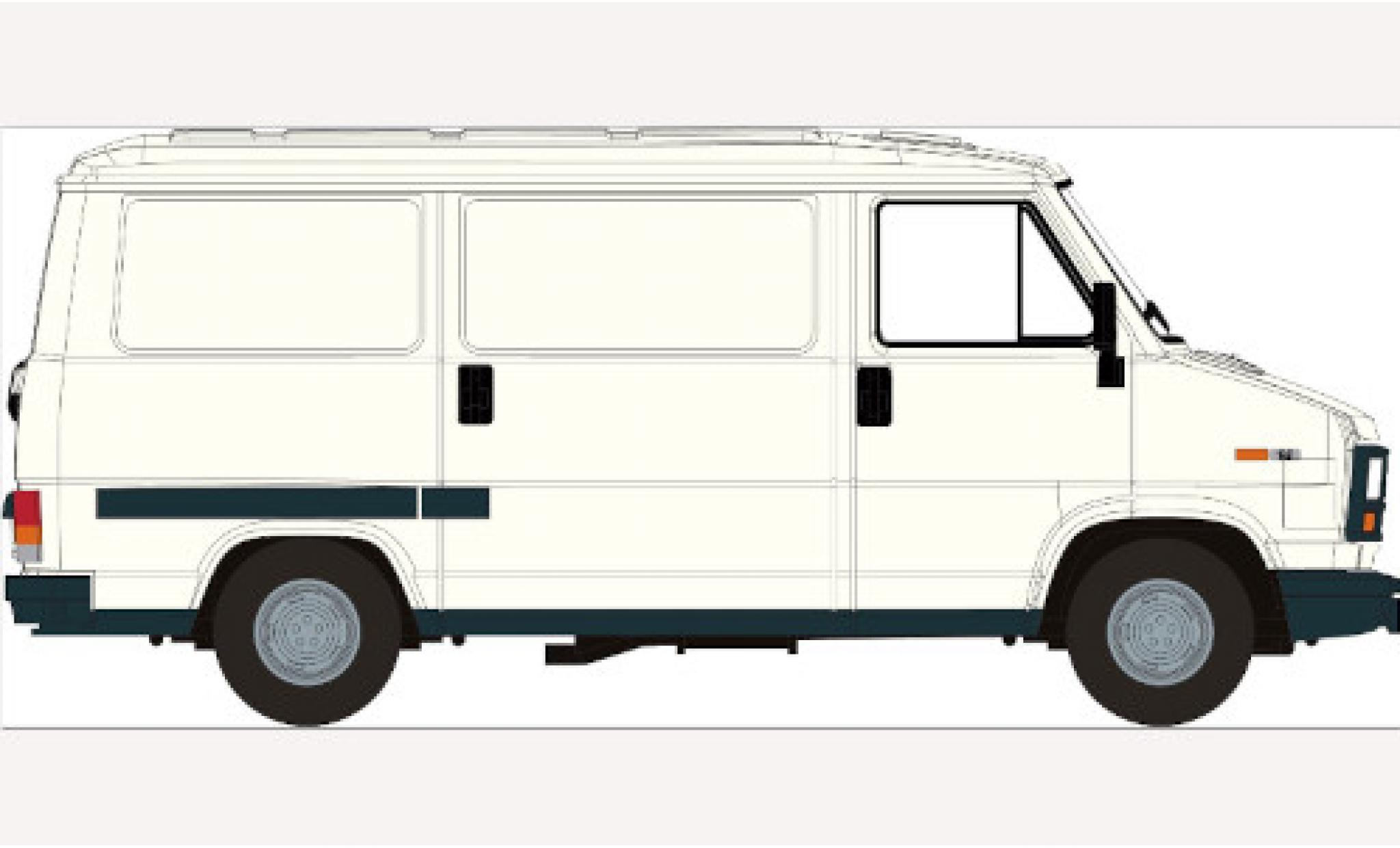 Fiat Ducato 1/87 Brekina bestelwagen wit 1982 modelauto