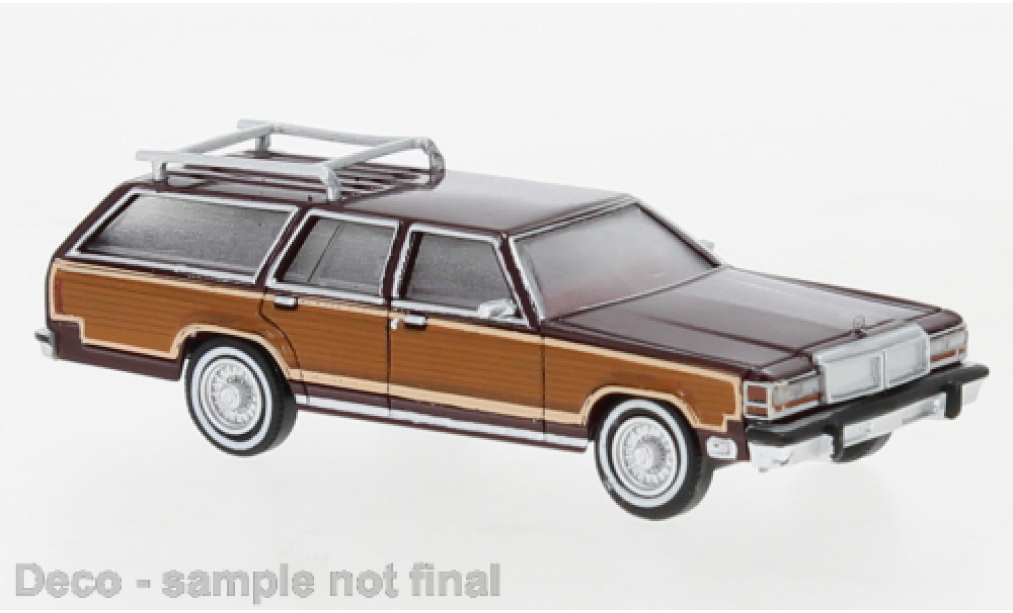 Ford LTD 1/87 Brekina Country Squire metallic rood/Dekor 1979 modelauto