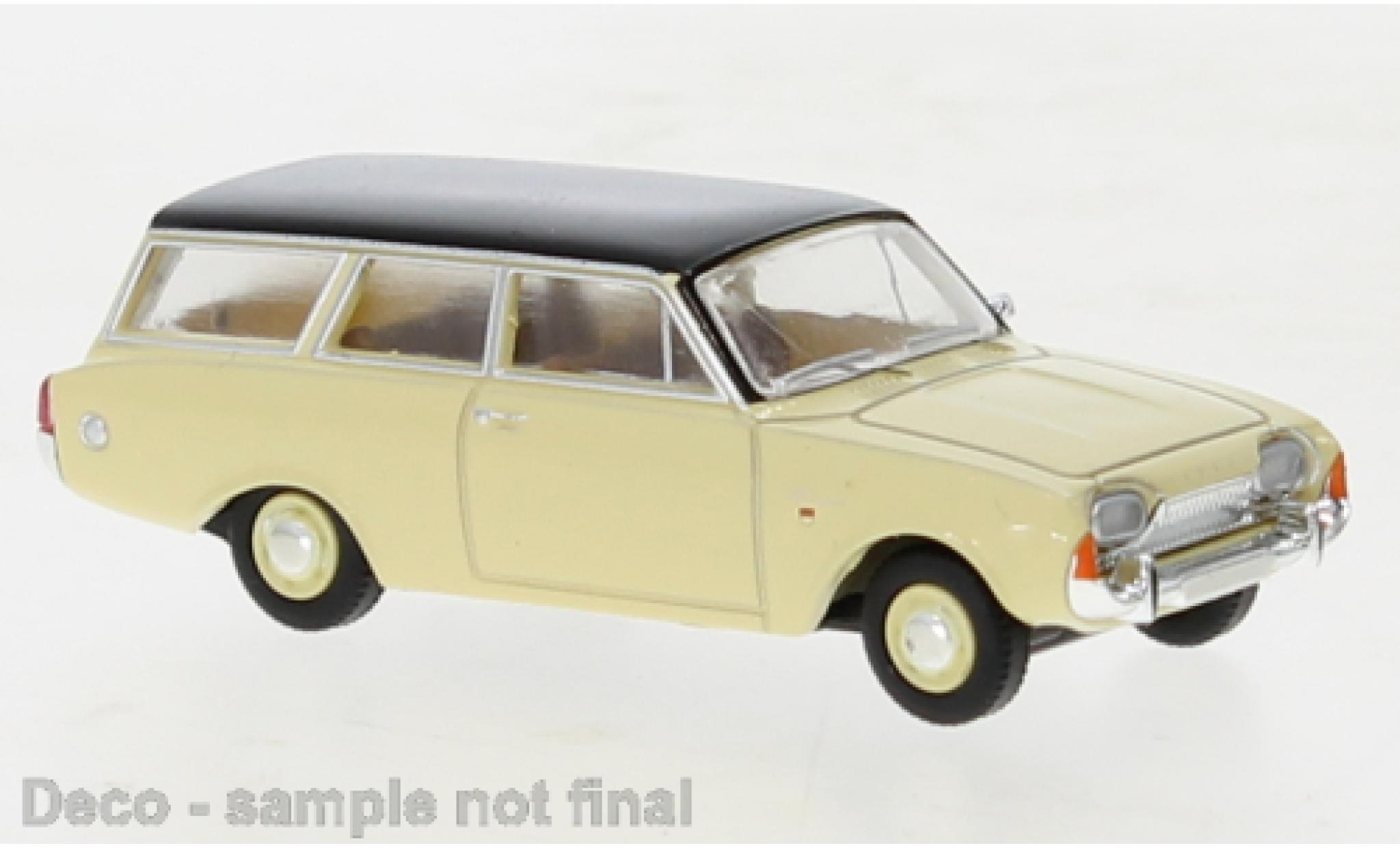Ford Taunus 1/87 Brekina P3 Turnier beige/grijs 1964 modelauto