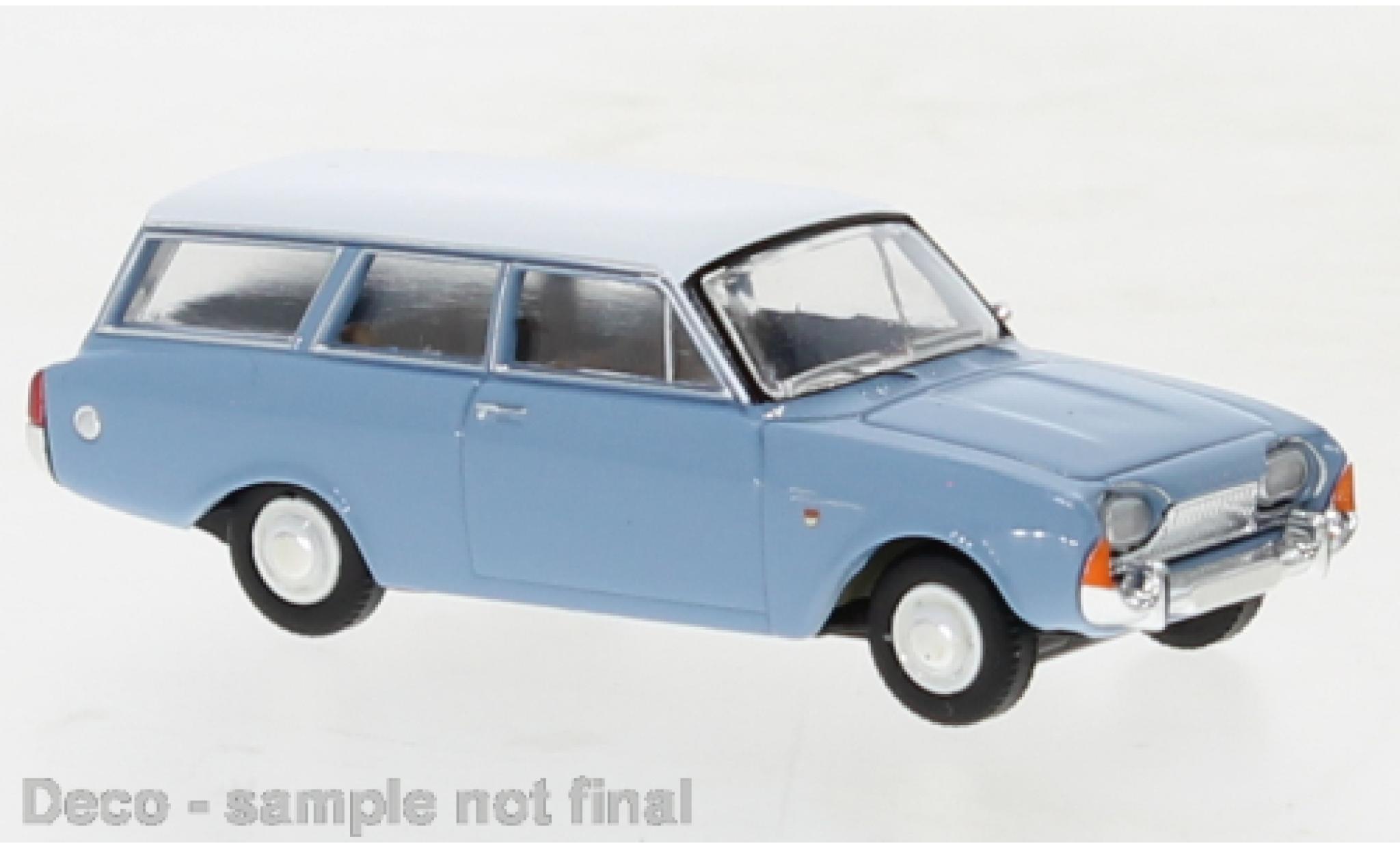 Ford Taunus 1/87 Brekina P3 Turnier blauw clair/wit 1964 modelauto