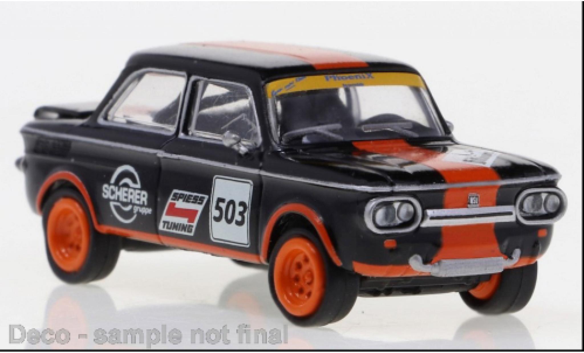 NSU TTS 1/87 Brekina zwart/oranje Spiess 1966 modelauto