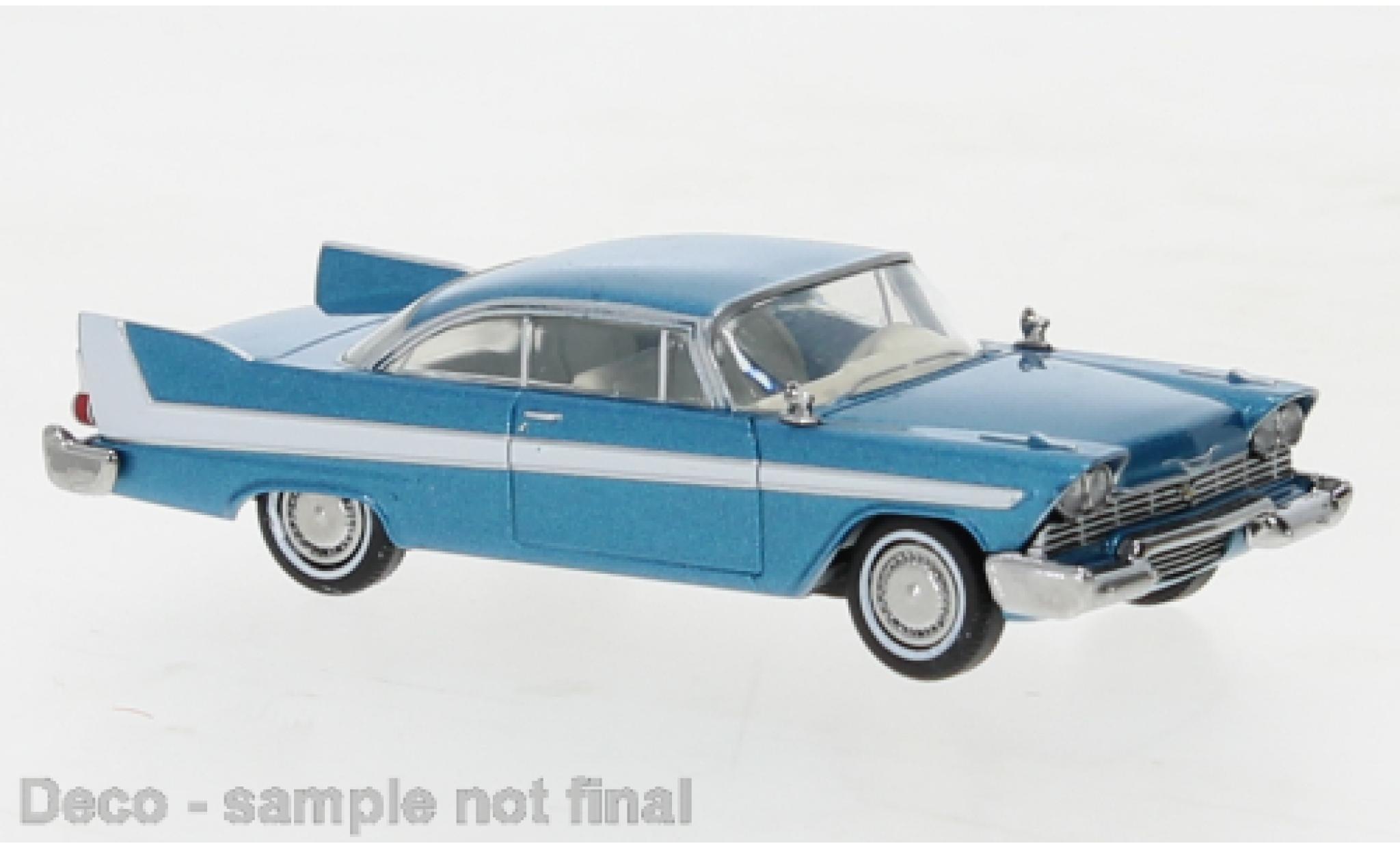 Plymouth Fury 1/87 Brekina metallic blauw 1958 modelauto