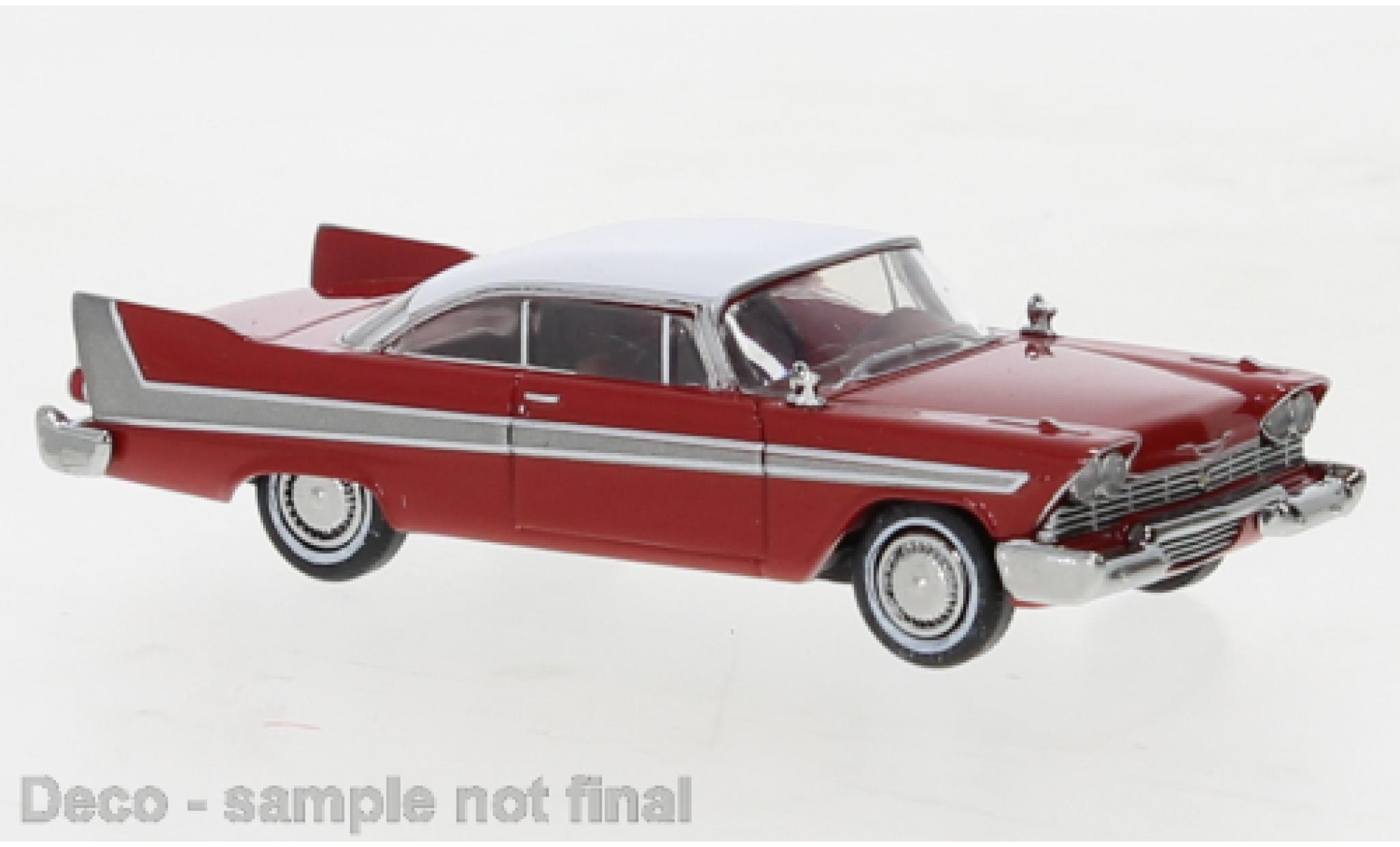 Plymouth Fury 1/87 Brekina rood/wit 1958 modelauto