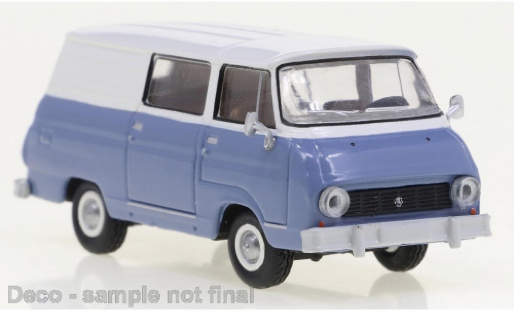 Skoda 1203 1/87 Brekina Halbbus wit/blauw 1969 modelauto