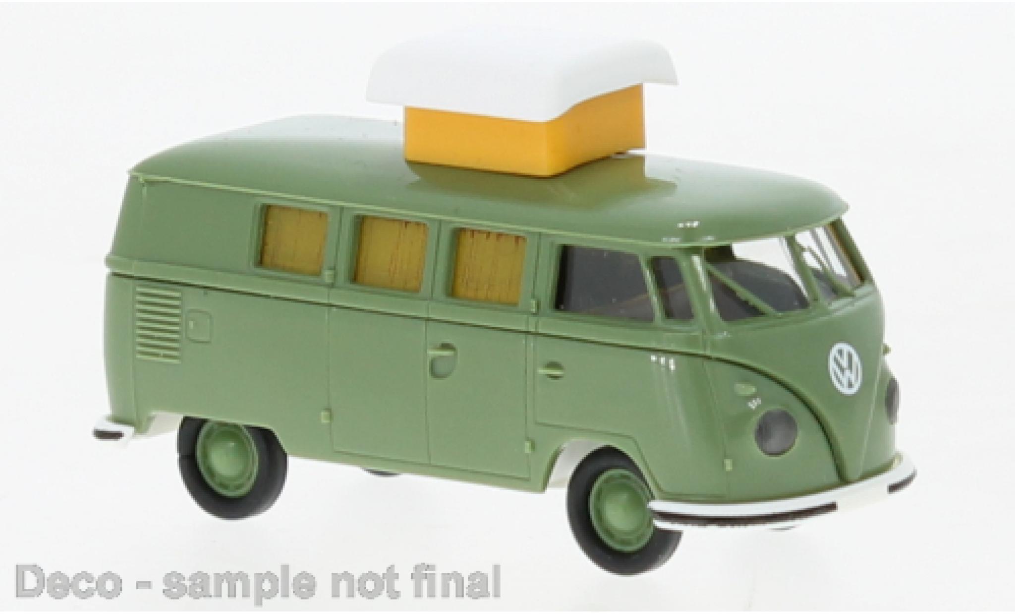 Volkswagen T1 1/87 Brekina b Camper groen 1960 modelauto