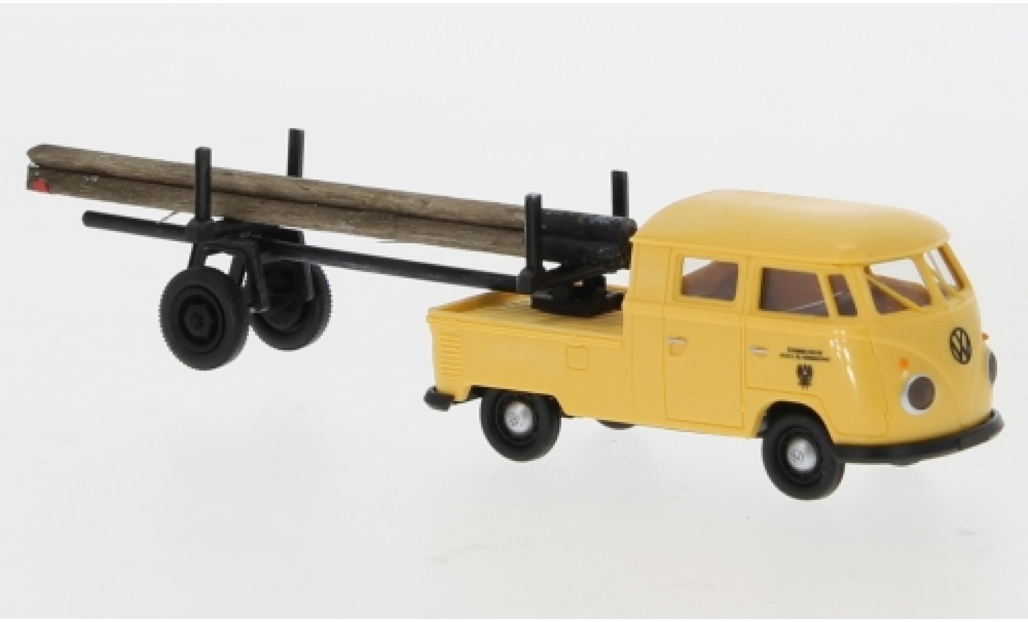 Volkswagen T1 1/87 Brekina b Doka avec Trailer Autrichien Post 1960 modelauto