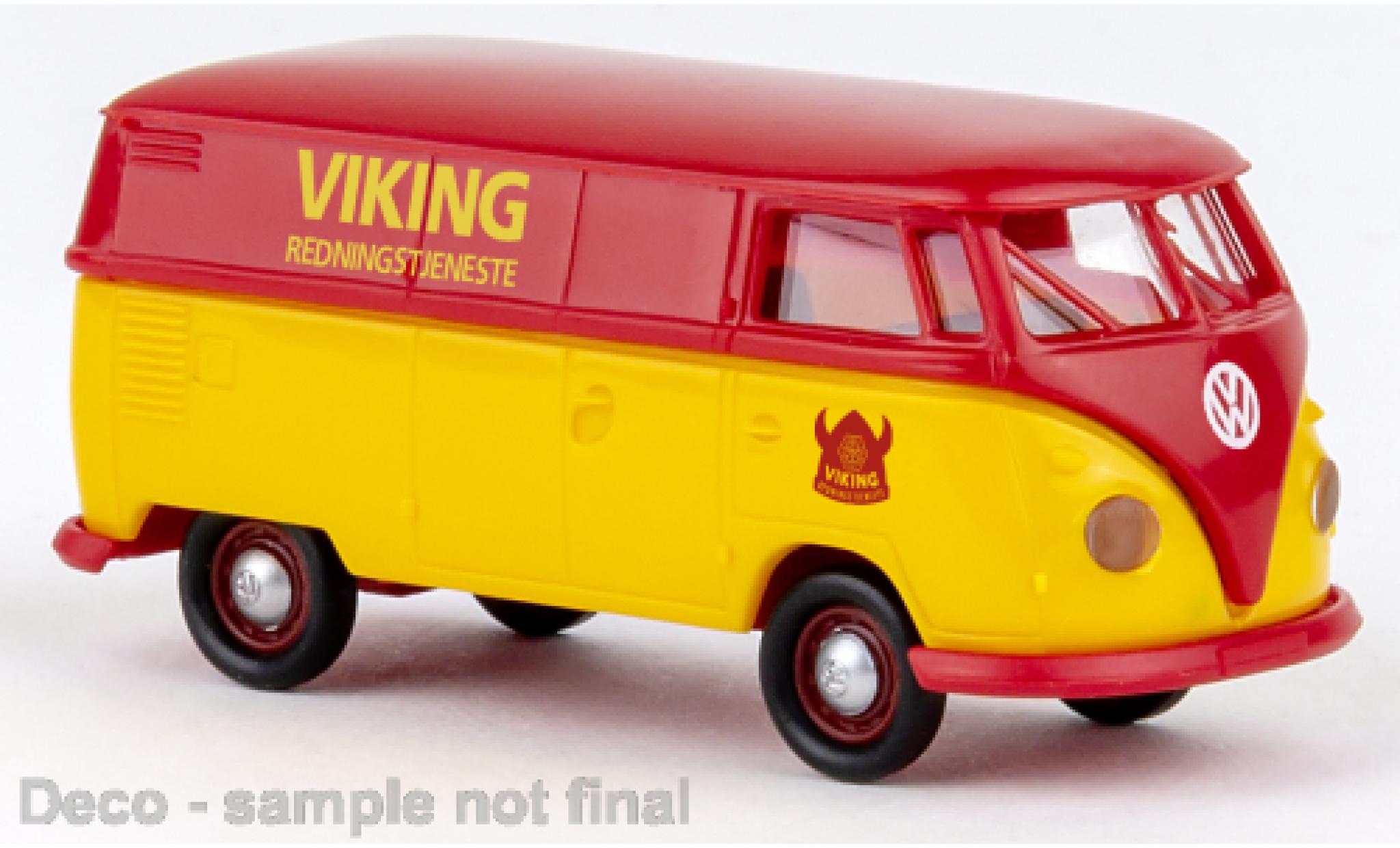 Volkswagen T1 1/87 Brekina b Kasten Viking Redningstjeneste 1960 modelauto