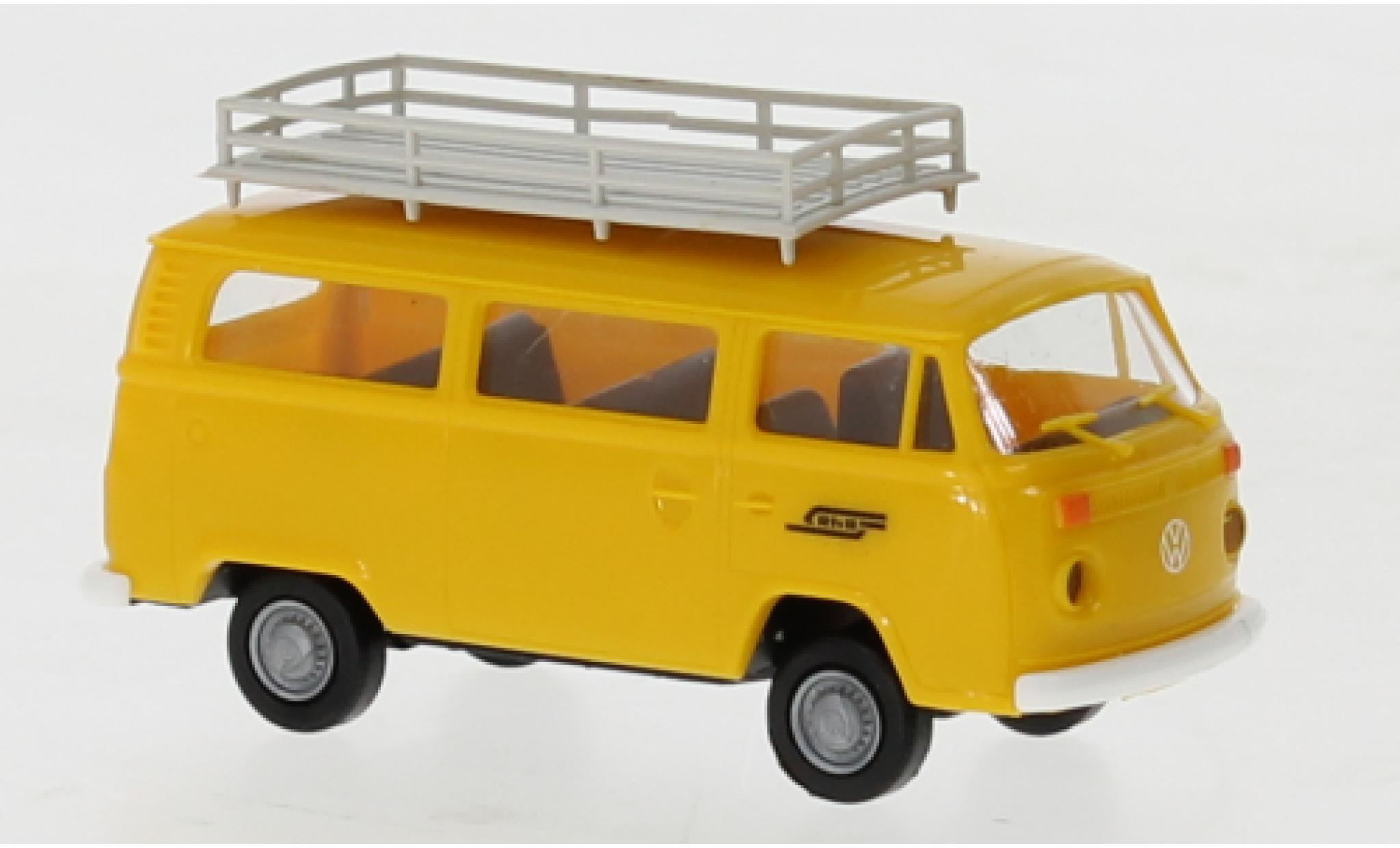 Volkswagen T2 1/87 Brekina camionnette geel R&auml;thische Bahn 1973 modelauto
