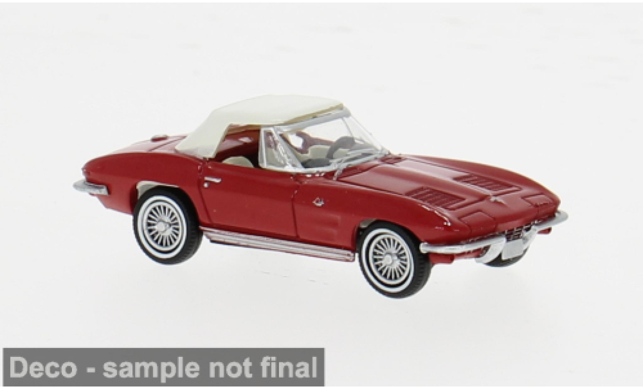 Chevrolet Corvette 1/87 Brekina C2 Cabrio rood 1962 1:87 modelauto