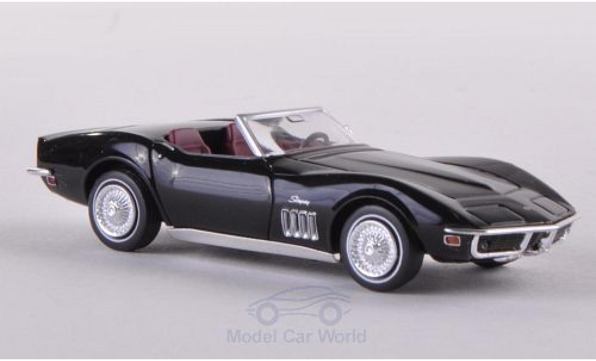 Chevrolet Corvette 1/87 Brekina (C3) Cabriolet zwart modelauto