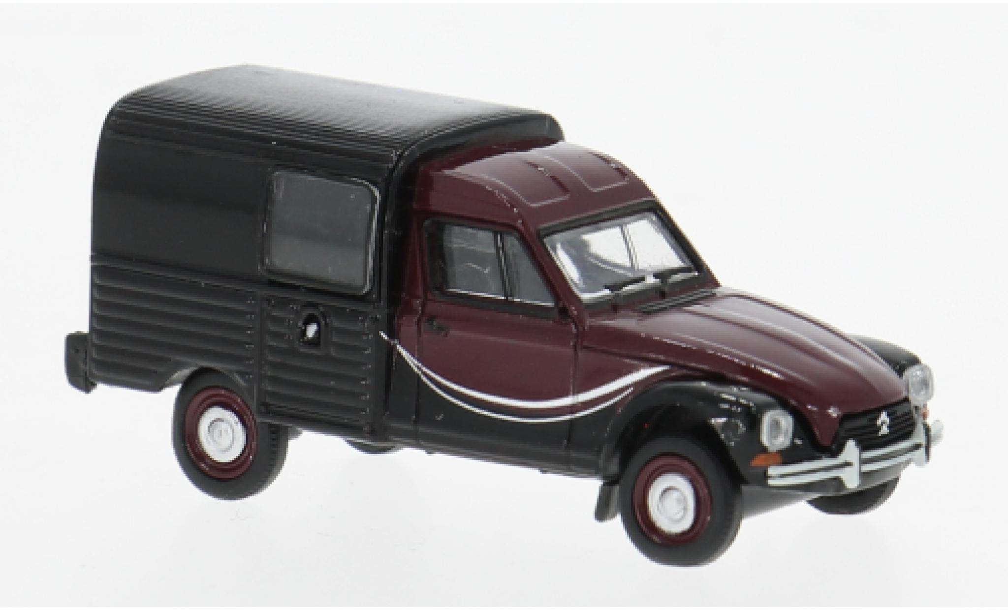 Citroen Acadiane 1/87 Brekina rood/zwart 1976 1:87 modelauto