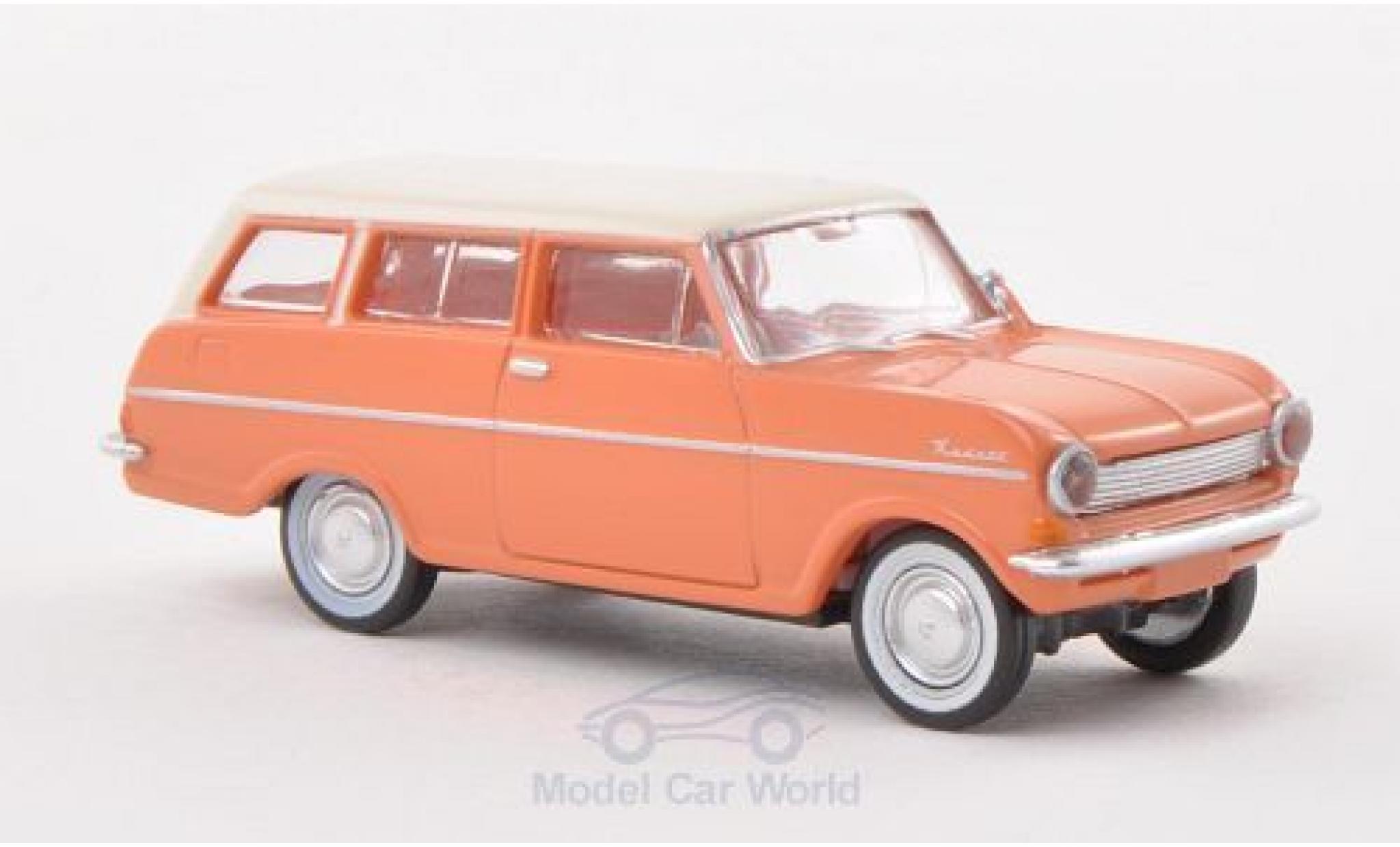 Opel Kadett E 1/87 Brekina A Caravan rood/wit modelauto