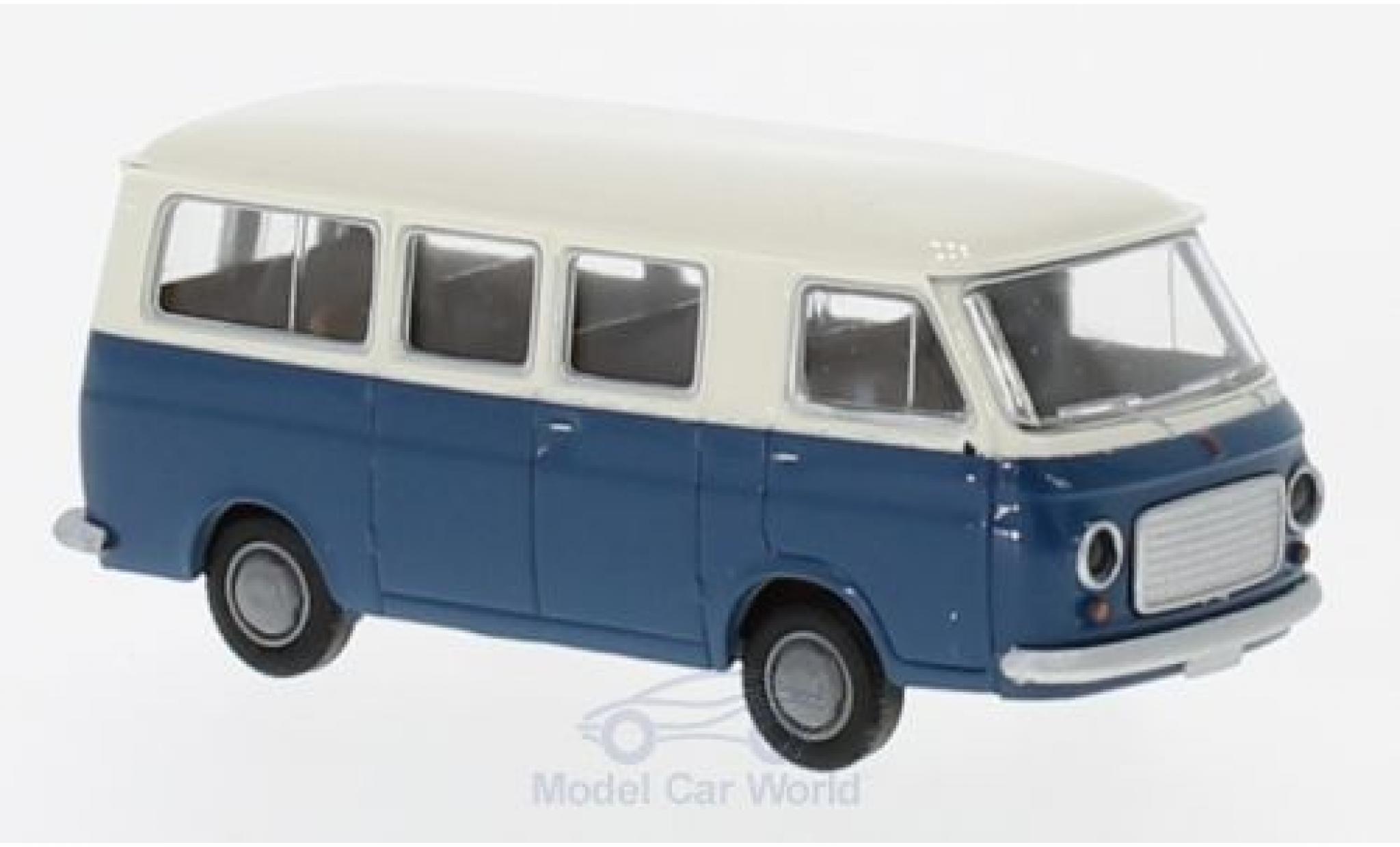 Fiat 238 1/87 Brekina Bus wit/blauw modelauto