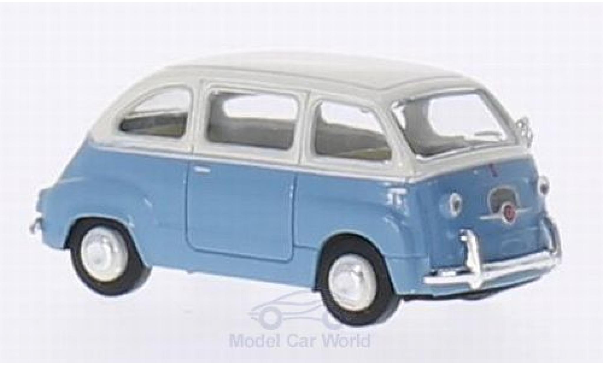 Fiat Multipla 1/87 Brekina blauw/wit modelauto