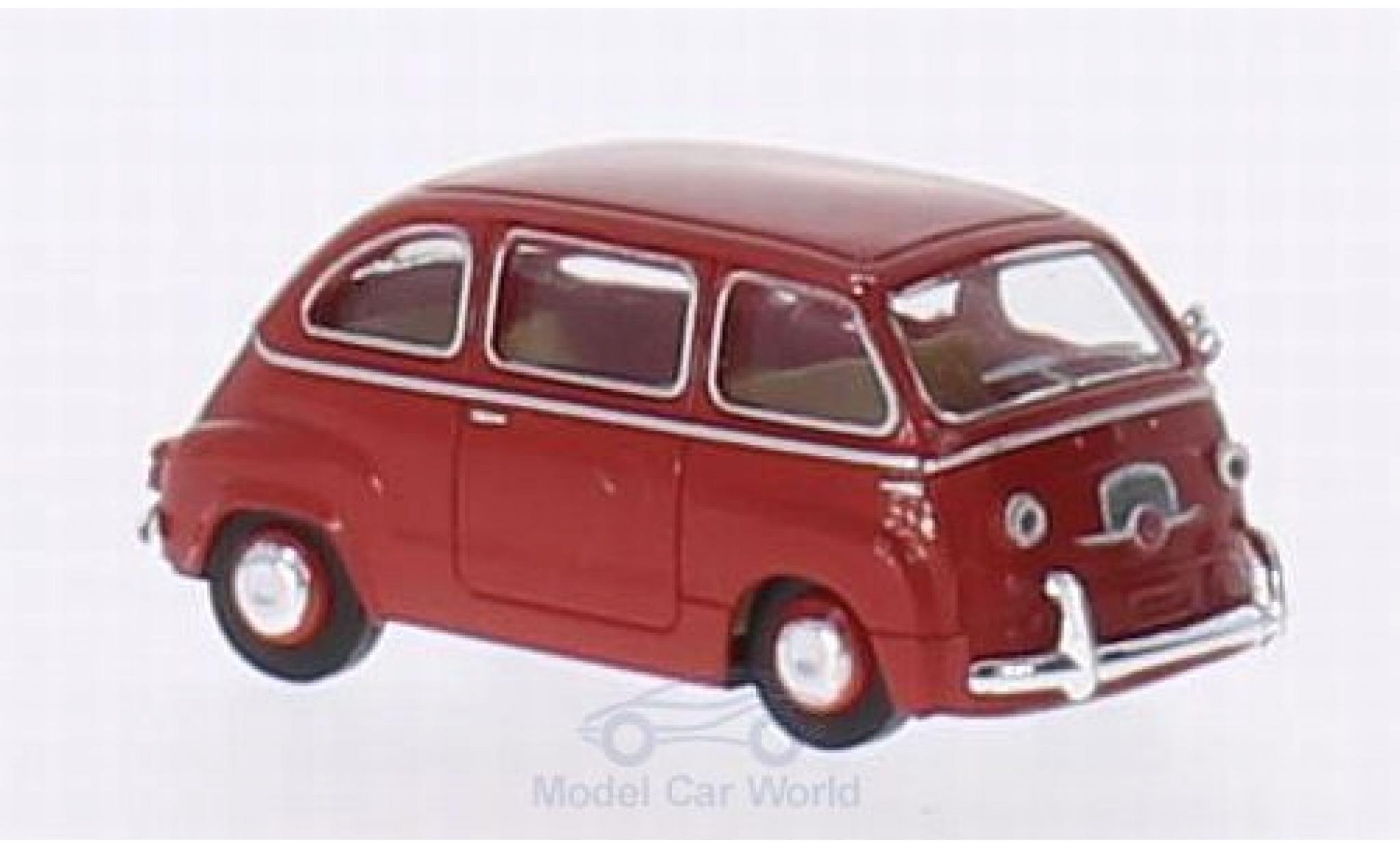 Fiat Multipla 1/87 Brekina rood modelauto