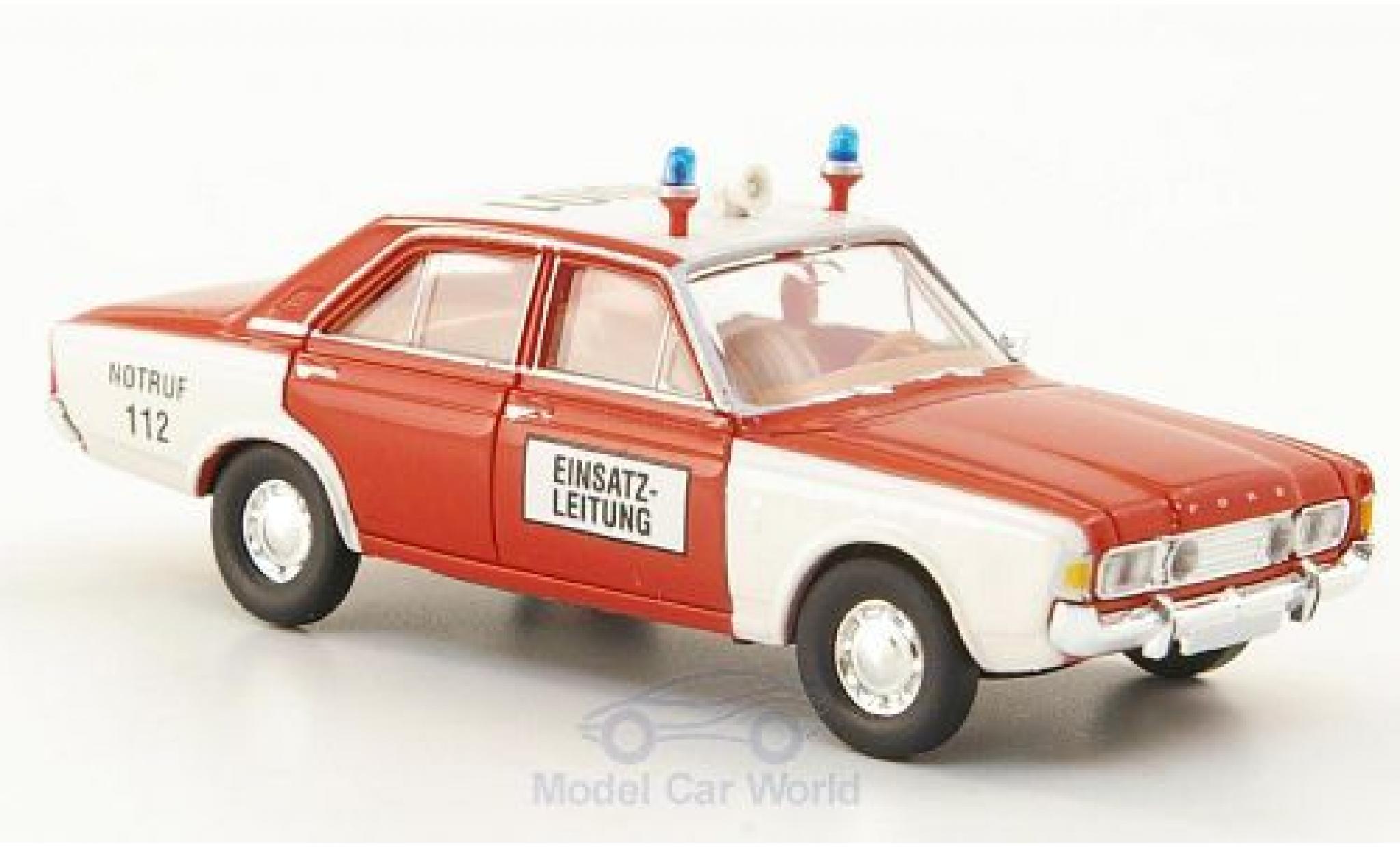 Ford 17M 1/87 Brekina 17m (P7b) Brandweer Einsatzleitung modelauto