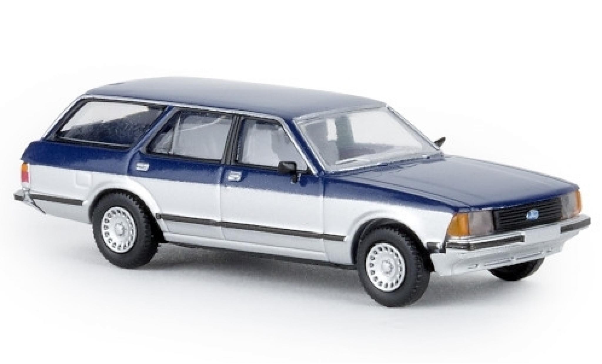 Ford Granada 1/87 Brekina II Turnier blauw/grijs Sapphire 1977 modelauto