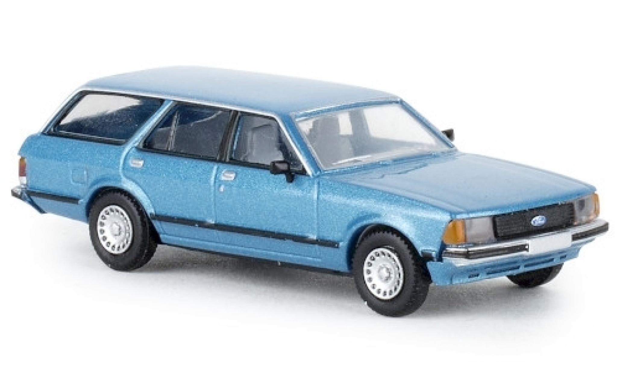 Ford Granada 1/87 Brekina II Turnier metallic blauw 1977 TD modelauto