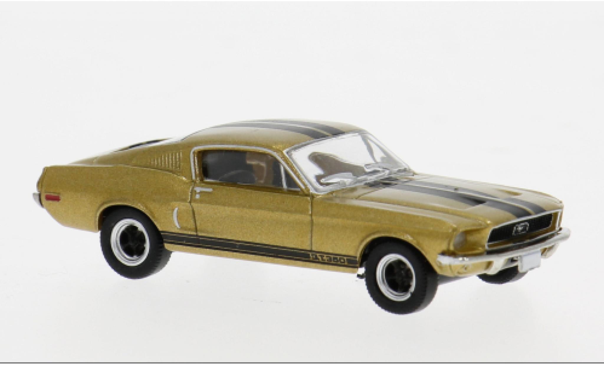 Ford Mustang 1/87 Brekina GT 350 Fastback gold/zwart 1968 1:87 modelauto