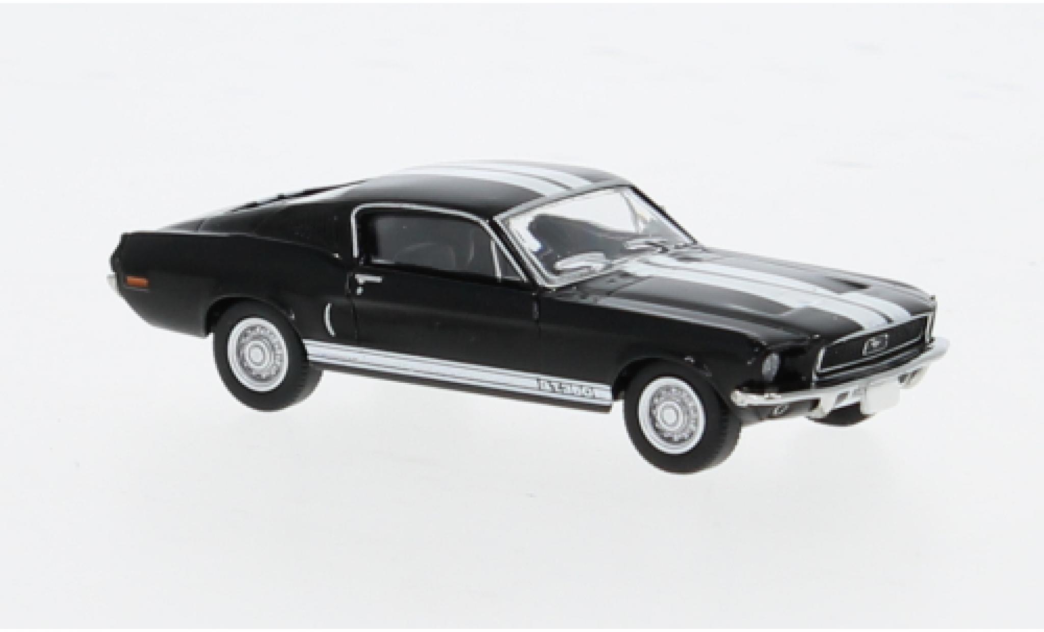 Ford Mustang 1/87 Brekina GT 350 Fastback zwart/wit 1968 1:87 modelauto